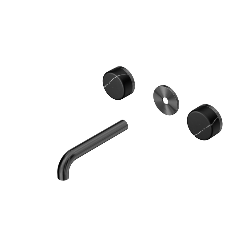 Serenity Wall Basin Set 160mm Spout With Marquina Black Handle Trim Kit Only Gun Metal