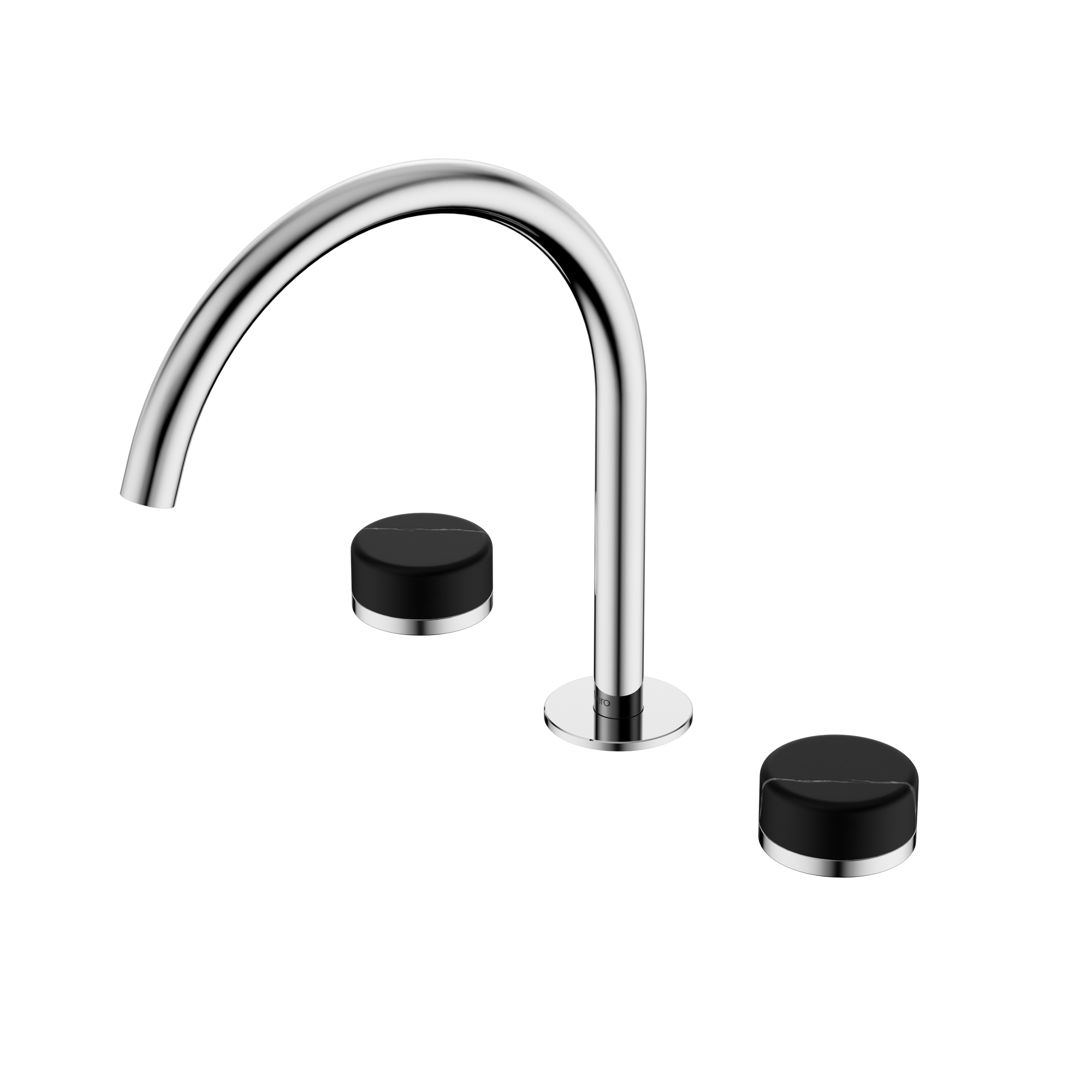 Serenity Bath/Kitchen Set Arc Spout With Marquina Black Handle Chrome