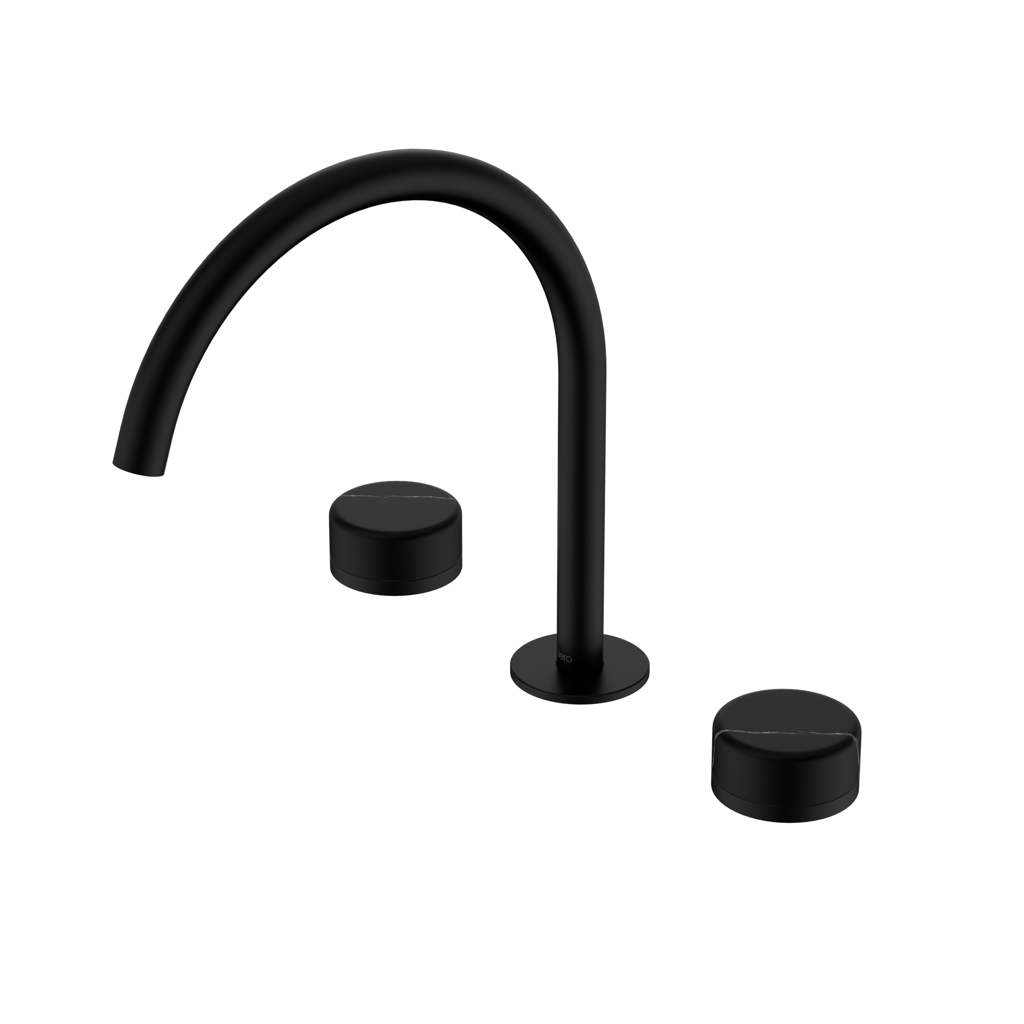 Serenity Bath/Kitchen Set Arc Spout With Marquina Black Handle Matte Black