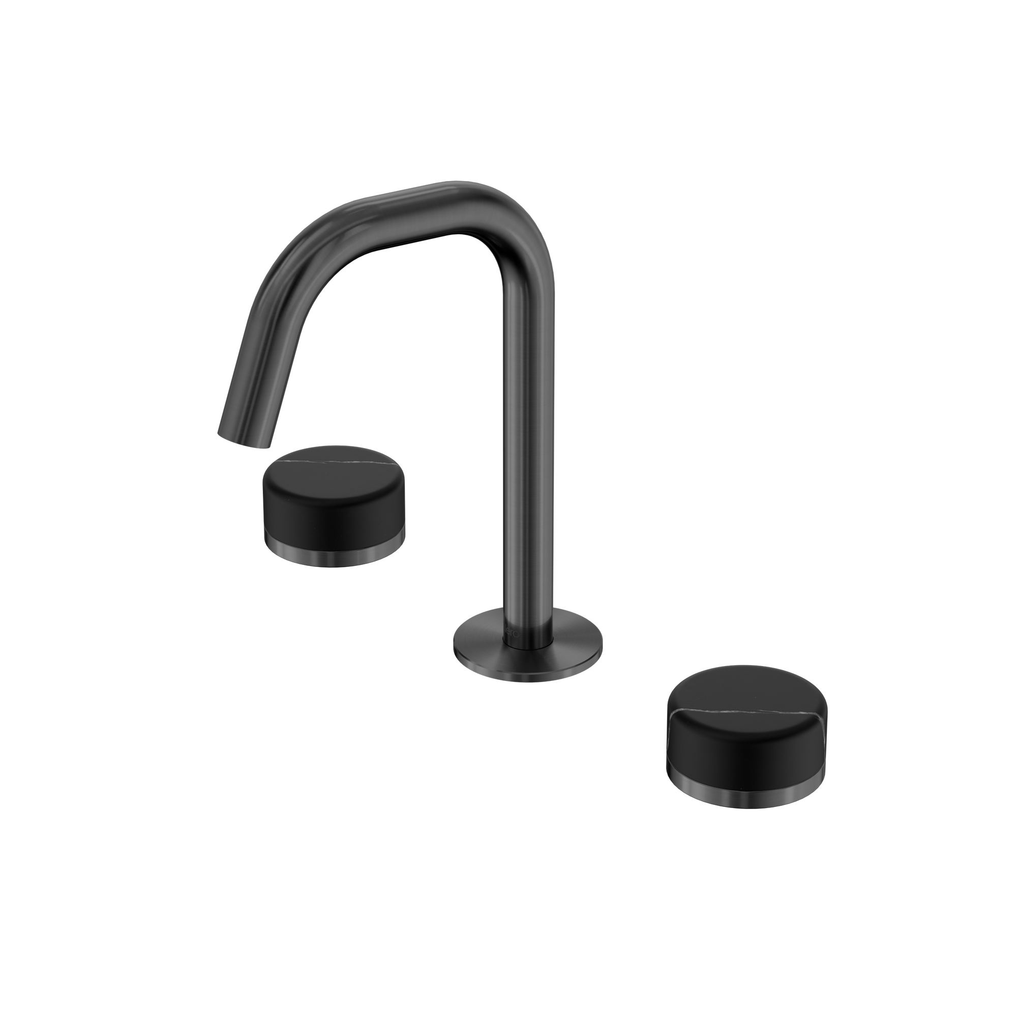 Serenity Basin Set Edge Spout With Marquina Black Handle Gun Metal