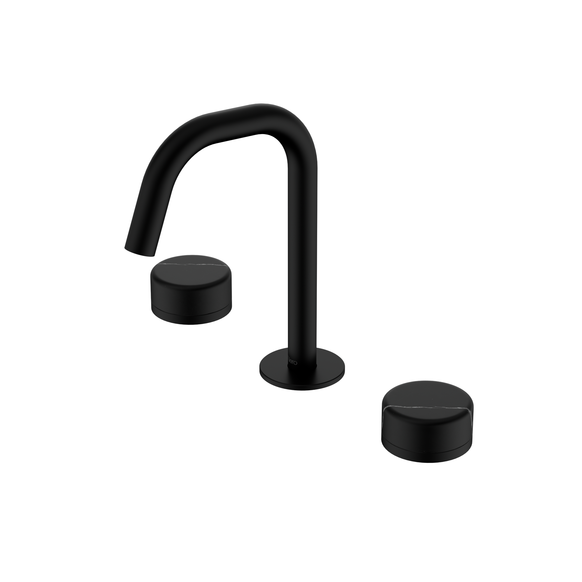 Serenity Basin Set Edge Spout With Marquina Black Handle Matte Black