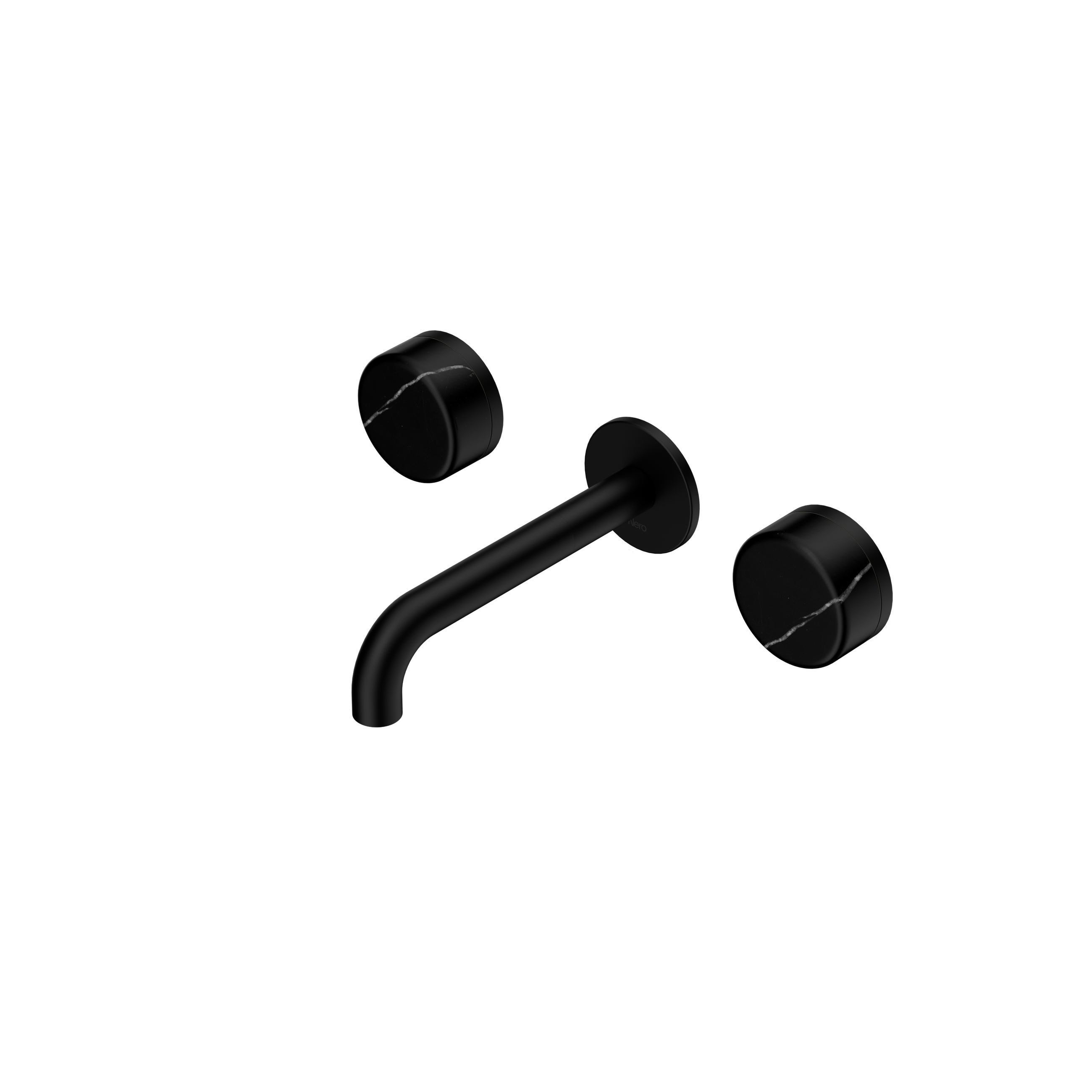 Serenity Wall Basin Set 160mm Spout With Marquina Black Handle Matte Black