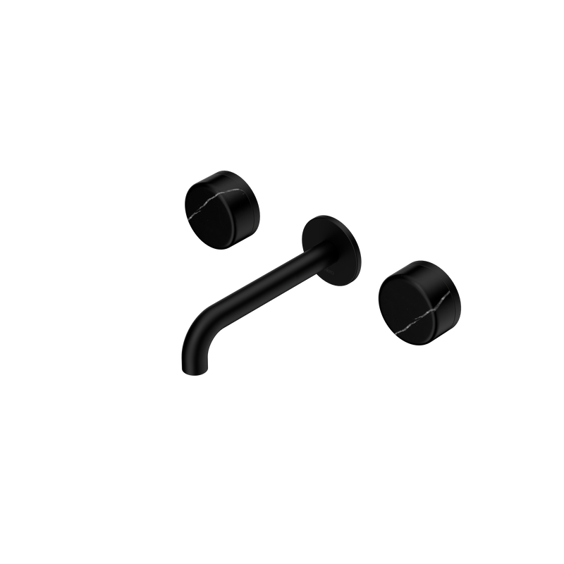 Serenity Wall Basin Set 160mm Spout With Marquina Black Handle Matte Black