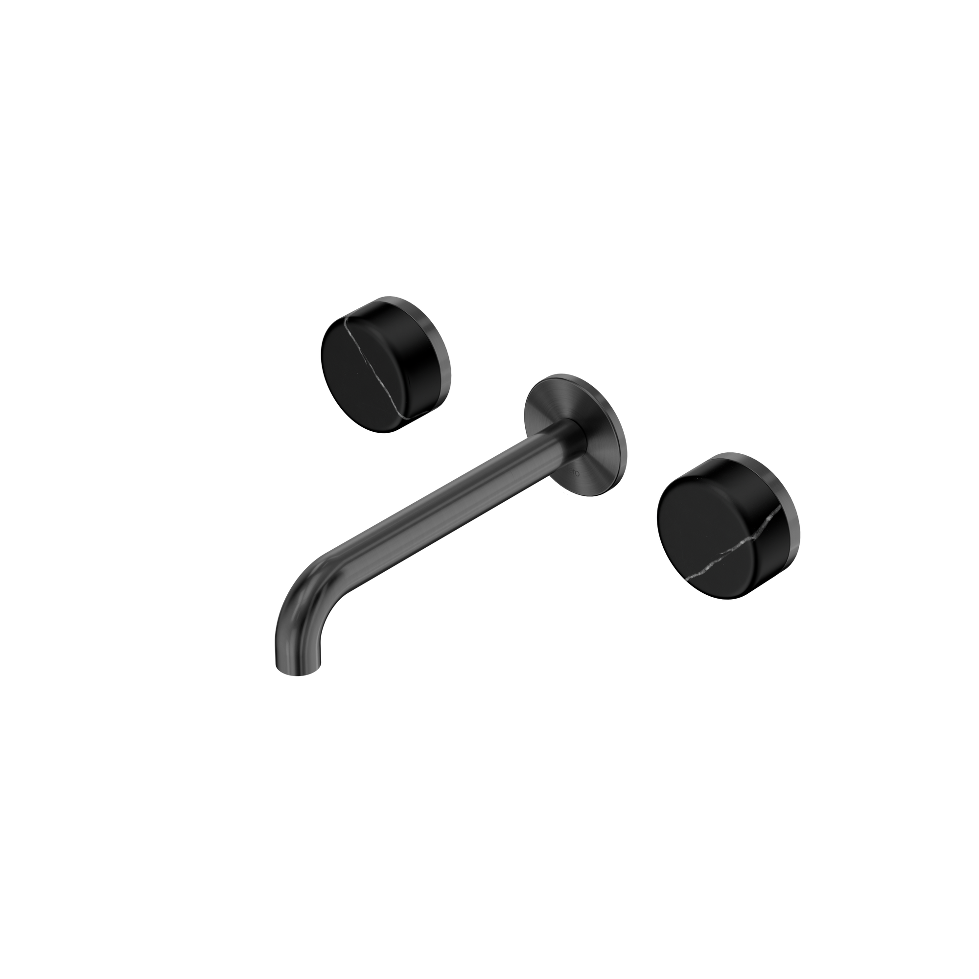 Serenity Wall Basin Set 185mm Spout With Marquina Black Handle Gun Metal