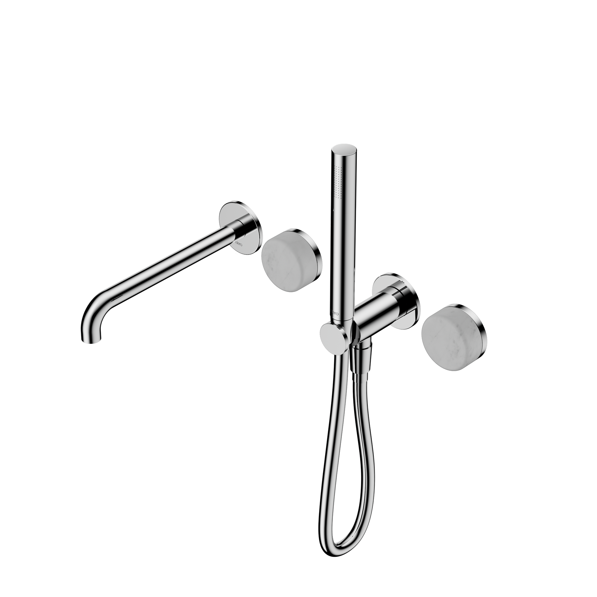 Serenity Progressive Shower System With Spout With Carrara Handle And Slim Shower Chrome