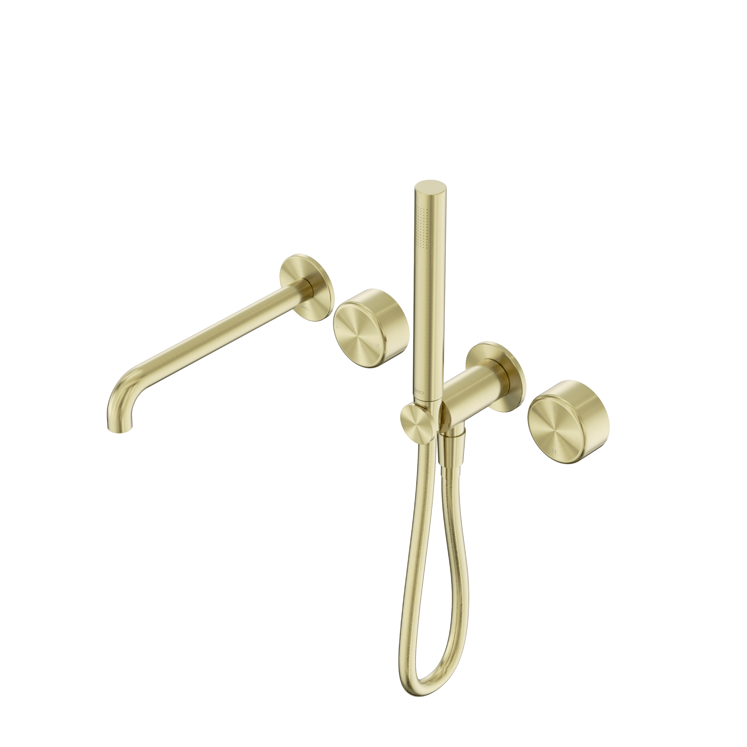 Serenity Progressive Shower System With Spout With Metal Handle And Slim Shower Brushed Gold