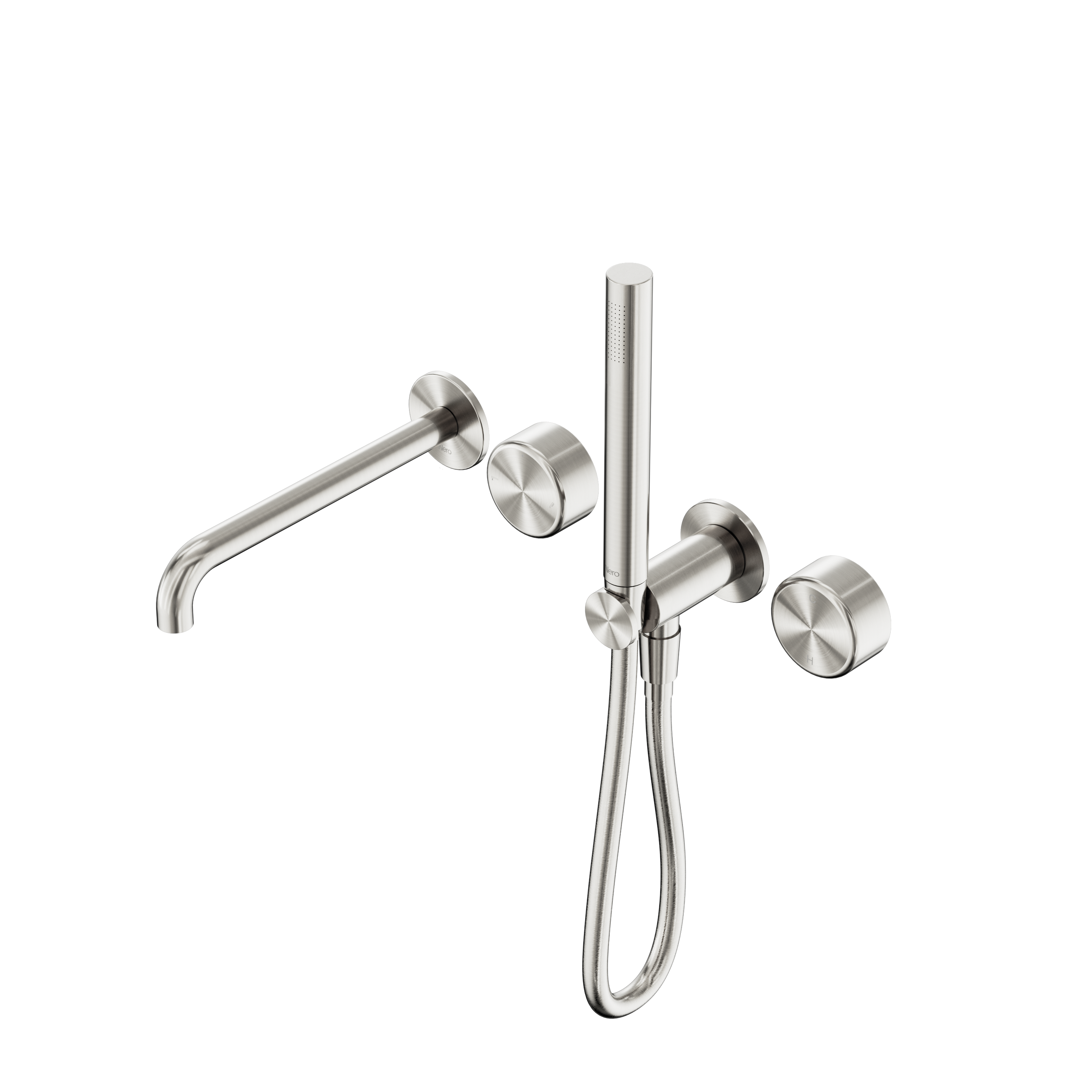 Serenity Progressive Shower System With Spout With Metal Handle And Slim Shower Brushed Nickel