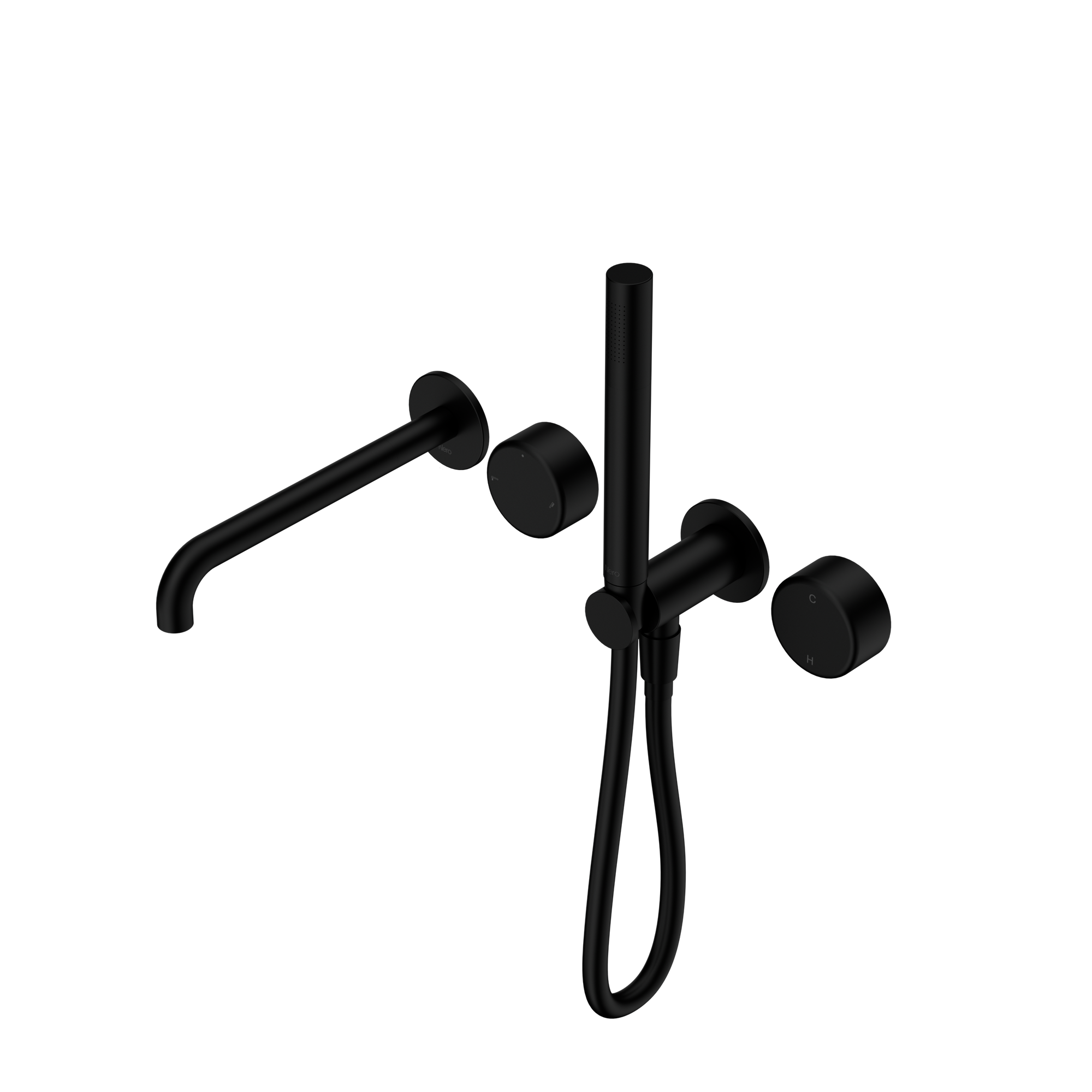 Serenity Progressive Shower System With Spout With Metal Handle And Slim Shower Matte Black