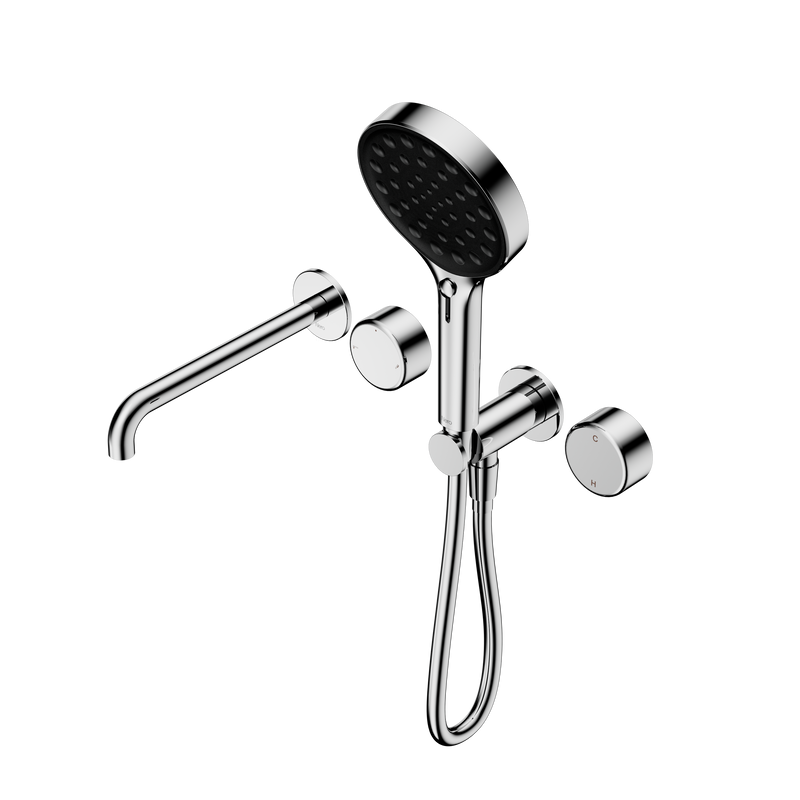 Serenity Progressive Shower System With Spout With Metal Handle And Serenity Hand Shower Chrome