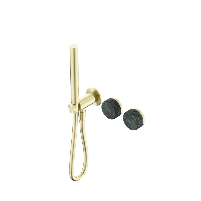 Serenity Progressive Shower System With Verde Alpi Handle And Slim Shower Brushed Gold