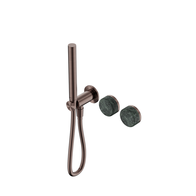 Serenity Progressive Shower System With Verde Alpi Handle And Slim Shower Brushed Bronze