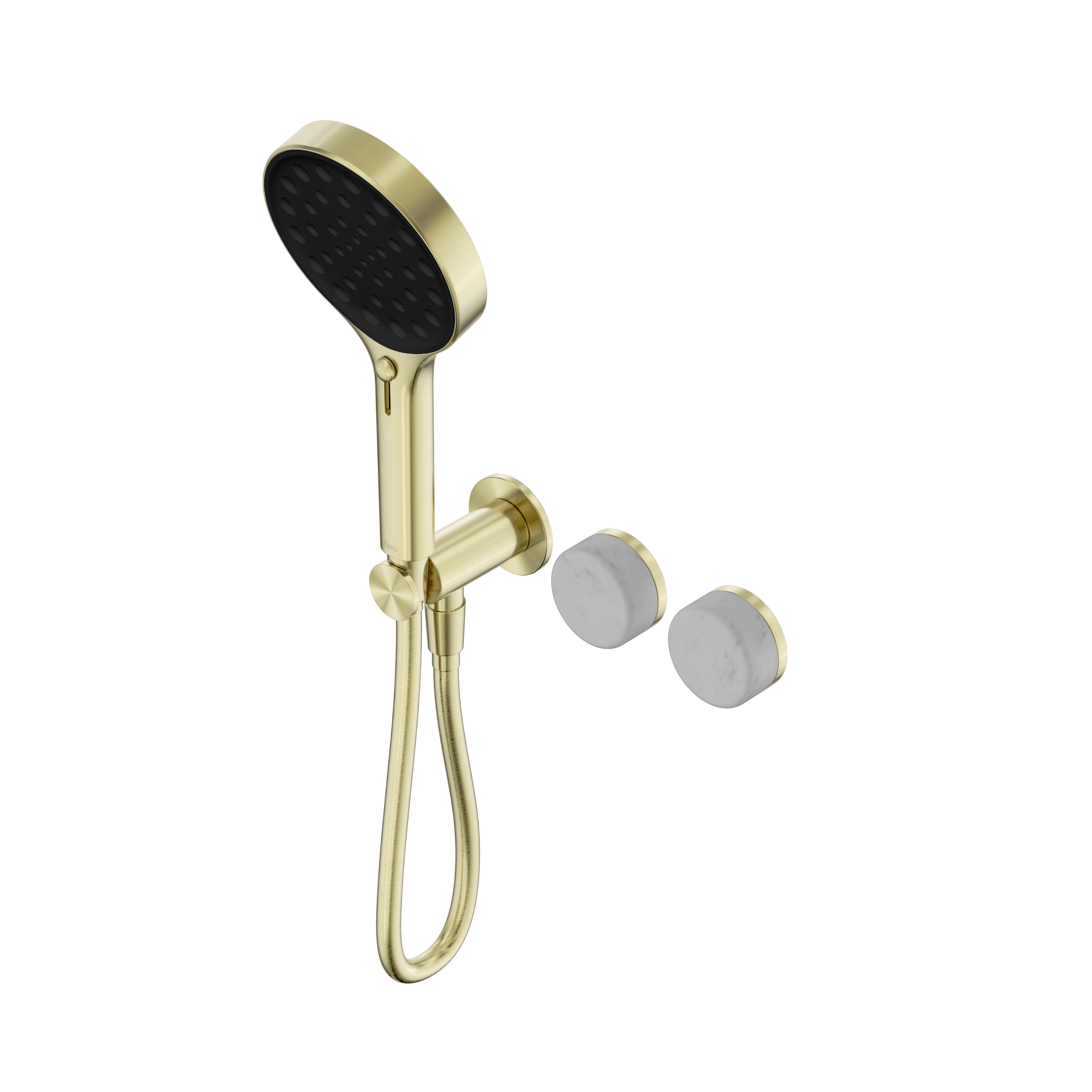 Serenity Progressive Shower System With Carrara Handle And Serenity Hand Shower Brushed Gold