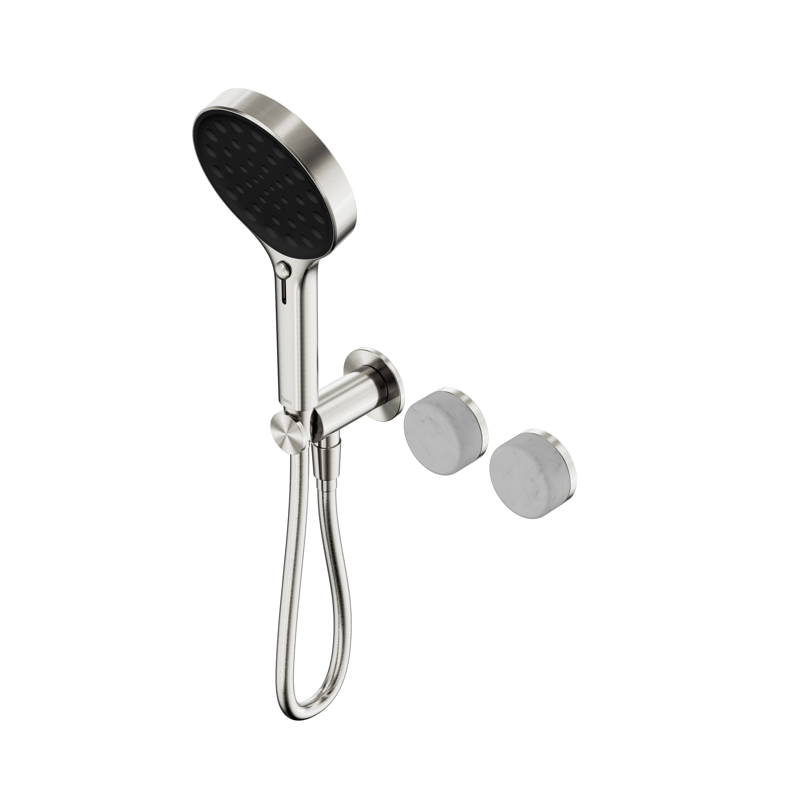 Serenity Progressive Shower System With Carrara Handle And Serenity Hand Shower Brushed Nickel