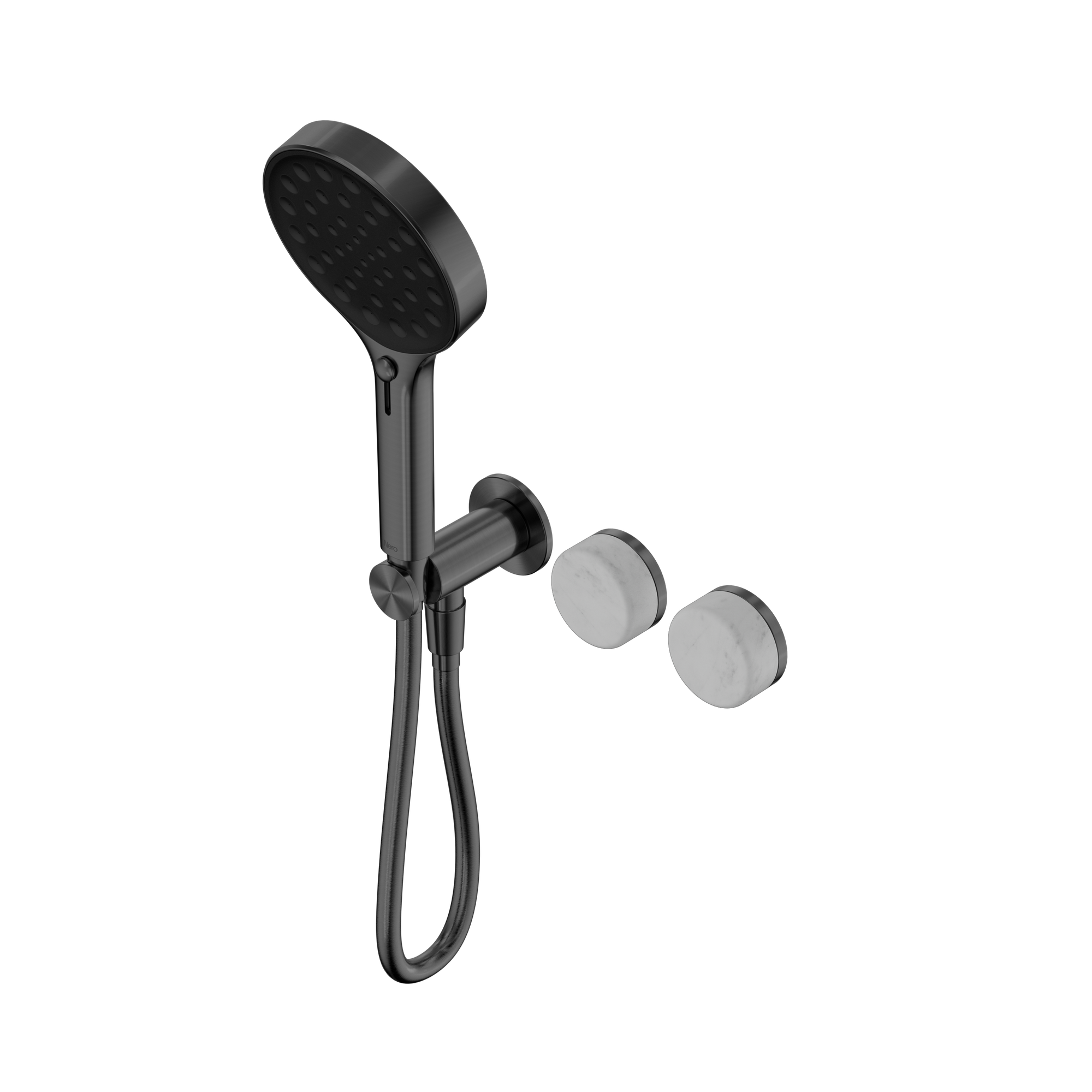 Serenity Progressive Shower System With Carrara Handle And Serenity Hand Shower Gun Metal