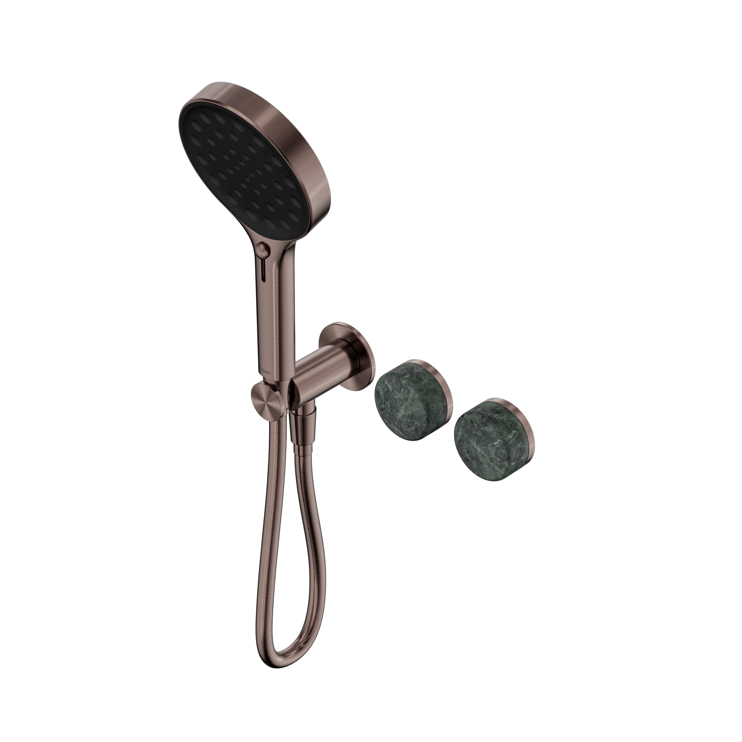 Serenity Progressive Shower System With Verde Alpi Handle And Serenity Hand Shower Brushed Bronze