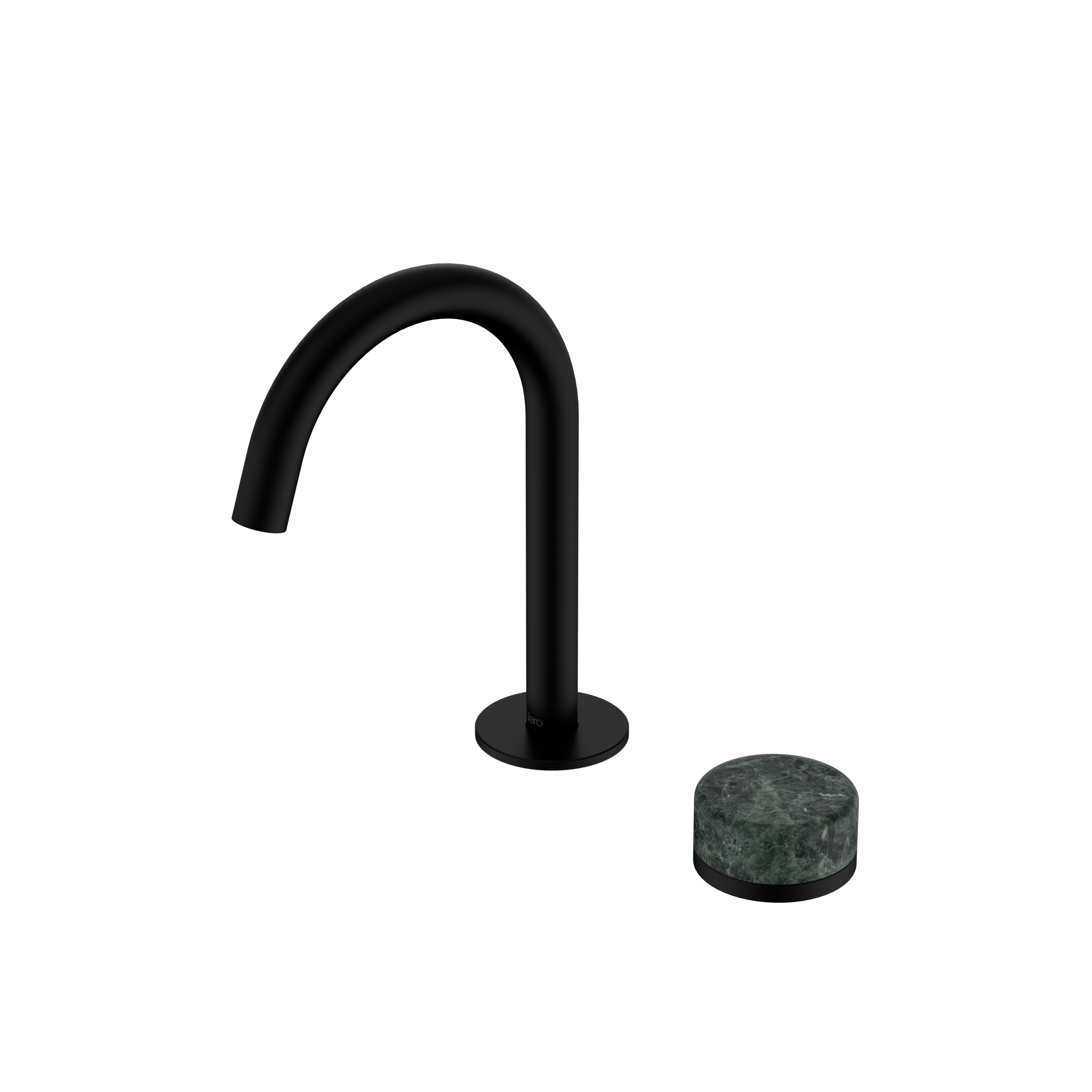Serenity Progressive Basin Mixer Arc Spout With Verde Alpi Handle Matte Black
