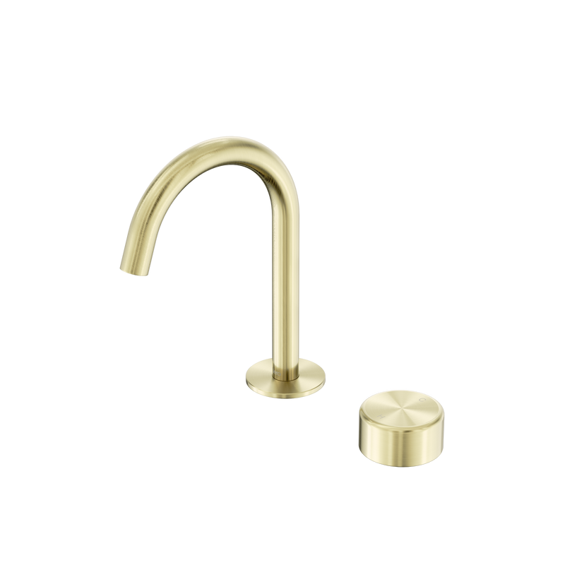 Serenity Progressive Basin Mixer Arc Spout With Metal Handle Brushed Gold