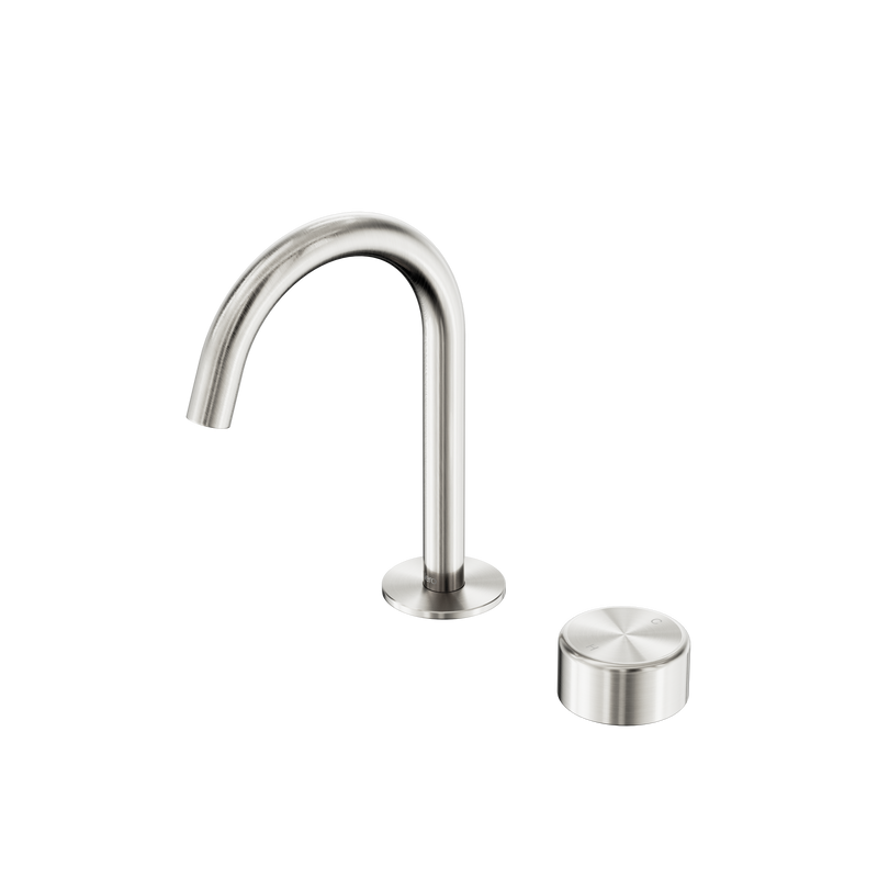 Serenity Progressive Basin Mixer Arc Spout With Metal Handle Brushed Nickel