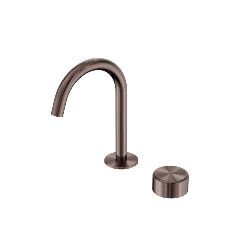 Serenity Progressive Basin Mixer Arc Spout With Metal Handle Brushed Bronze