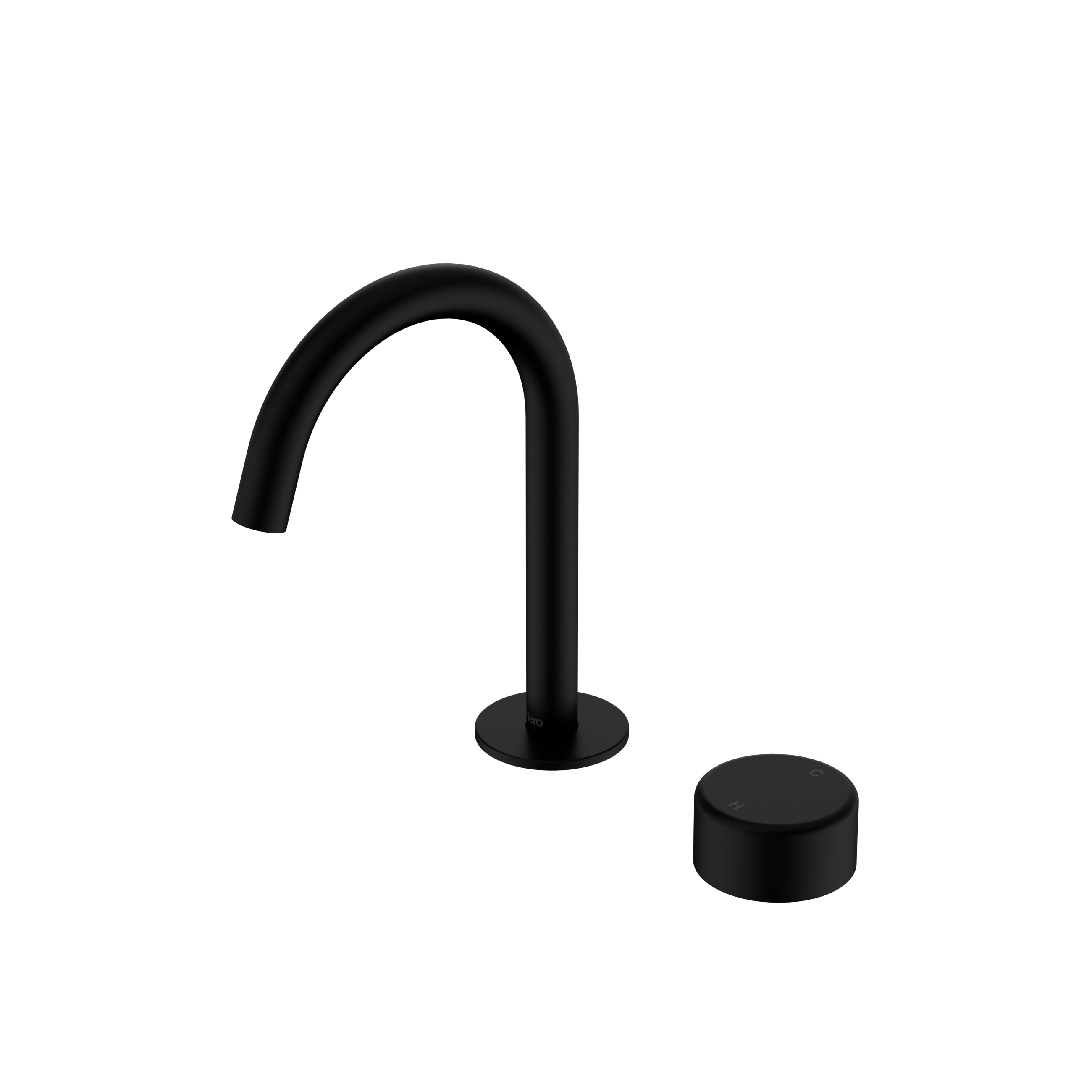 Serenity Progressive Basin Mixer Arc Spout With Metal Handle Matte Black