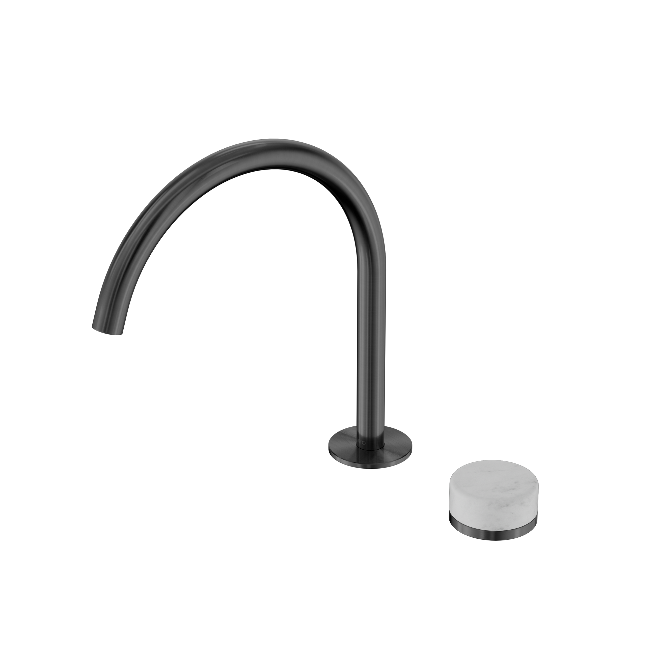 Serenity Progressive Bath/Kitchen Mixer Arc Spout With Carrara Handle Gun Metal