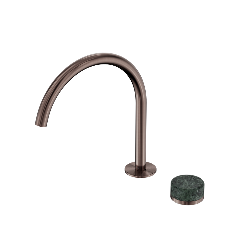 Serenity Progressive Bath/Kitchen Mixer Arc Spout With Verde Alpi Handle Brushed Bronze