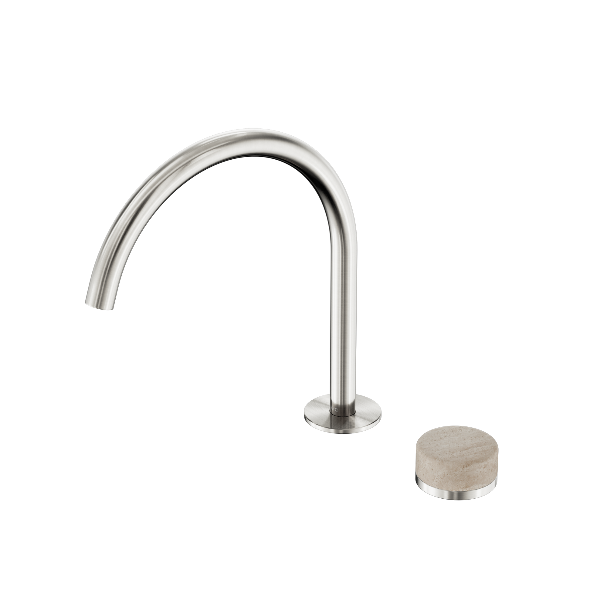 Serenity Progressive Bath/Kitchen Mixer Arc Spout With Rome Travertine Handle Brushed Nickel