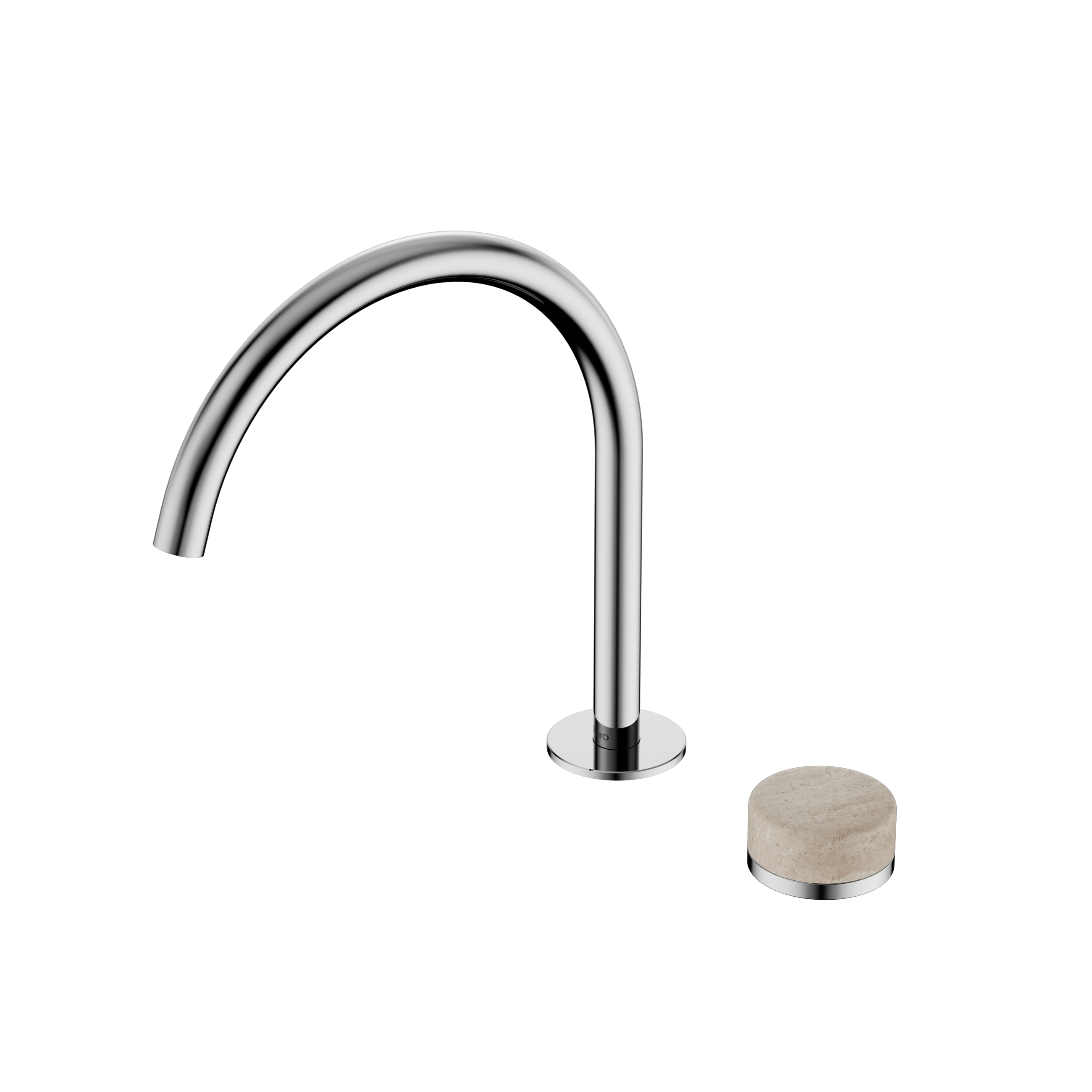 Serenity Progressive Bath/Kitchen Mixer Arc Spout With Rome Travertine Handle Chrome