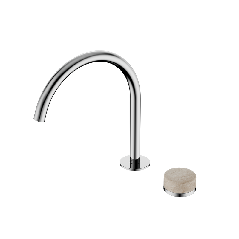 Serenity Progressive Bath/Kitchen Mixer Arc Spout With Rome Travertine Handle Chrome