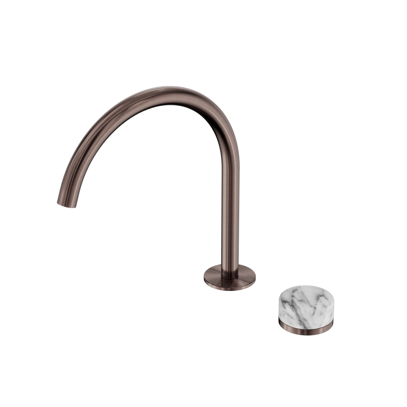 Serenity Progressive Bath/Kitchen Mixer Arc Spout With Arabescato Corchia Handle Brushed Bronze