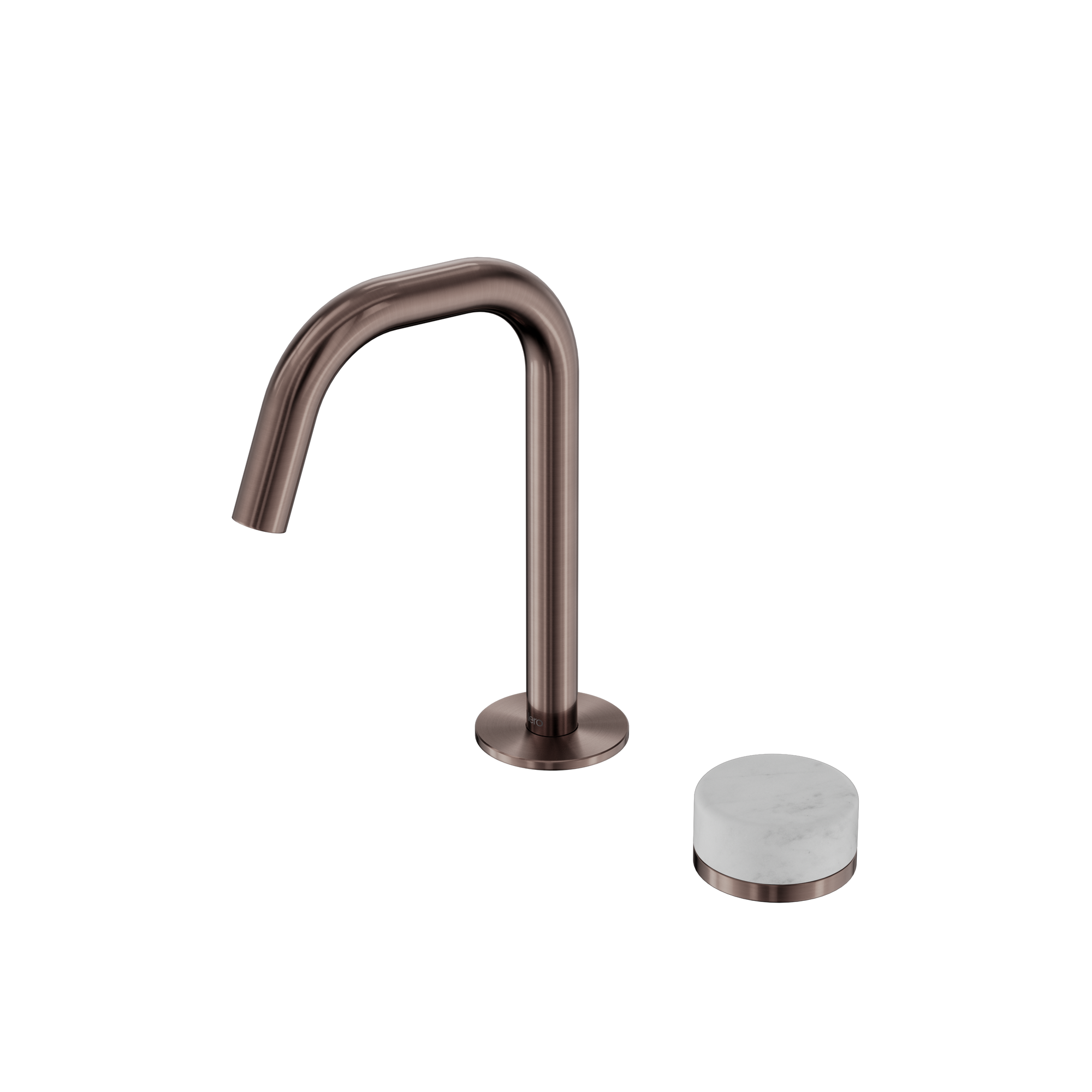 Serenity Progressive Basin Mixer Edge Spout With Carrara Handle Brushed Bronze