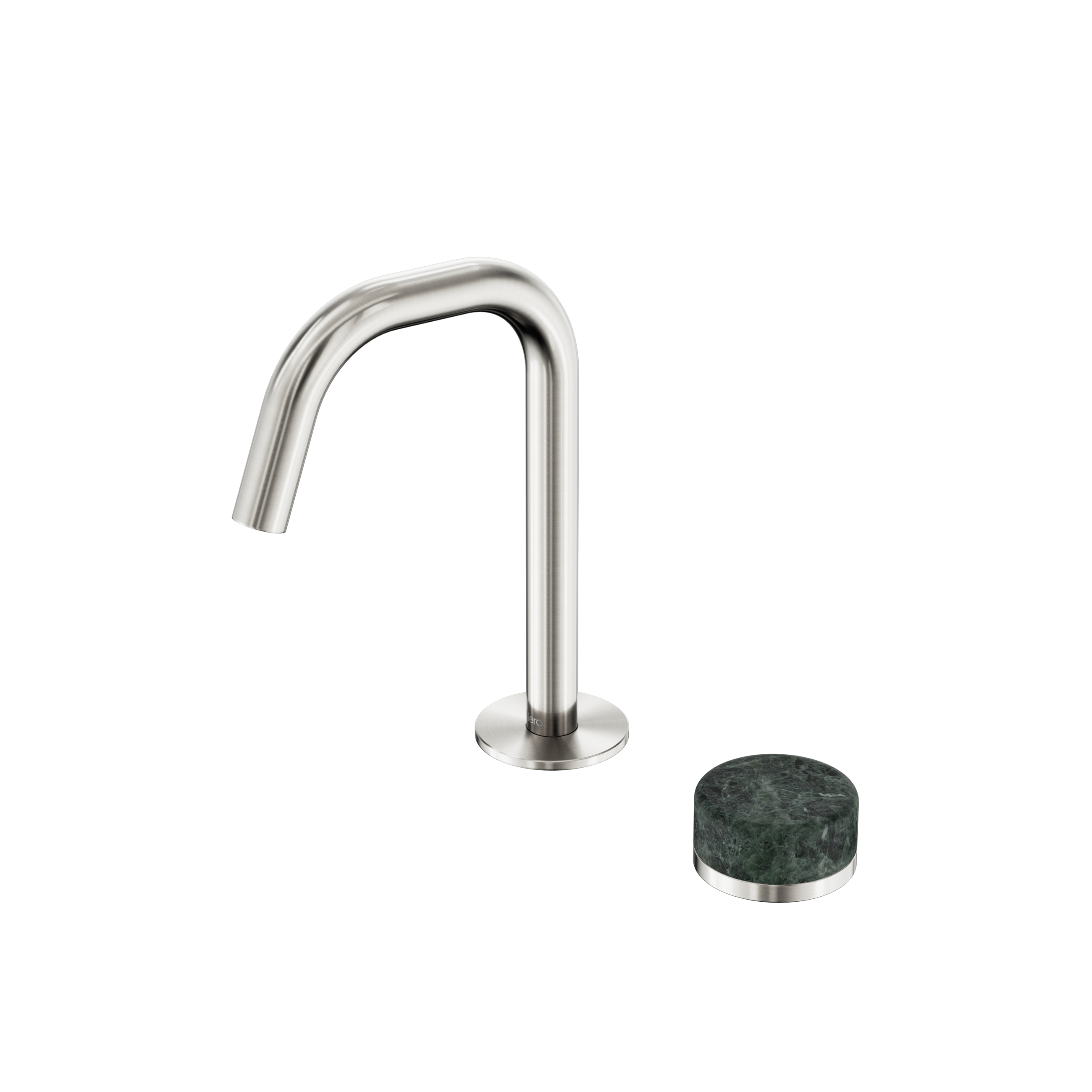 Serenity Progressive Basin Mixer Edge Spout With Verde Alpi Handle Brushed Nickel