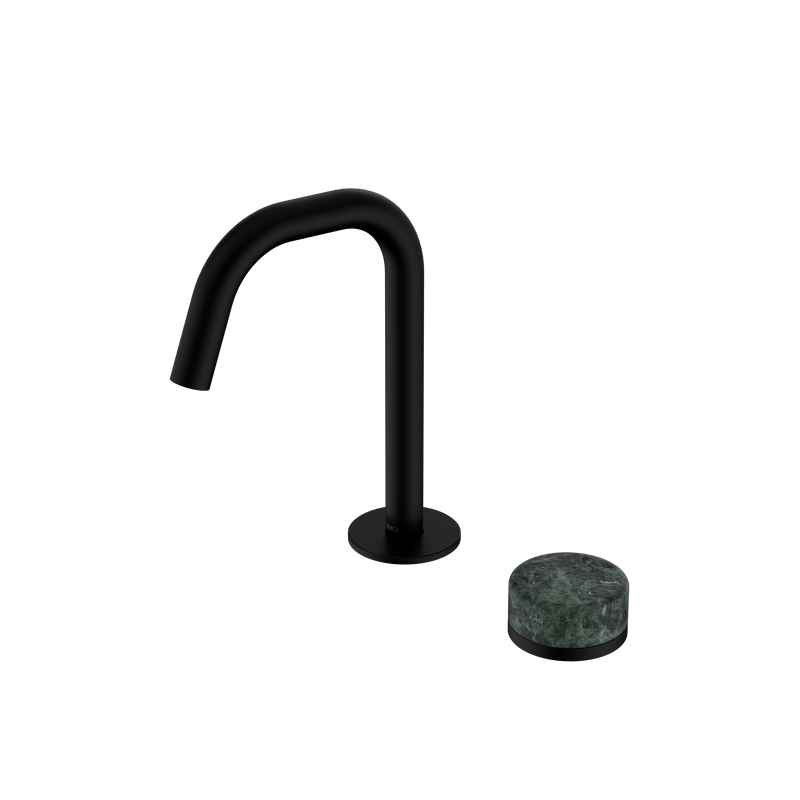 Serenity Progressive Basin Mixer Edge Spout With Verde Alpi Handle Matte Black