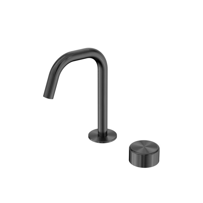 Serenity Progressive Basin Mixer Edge Spout With Metal Handle Gun Metal