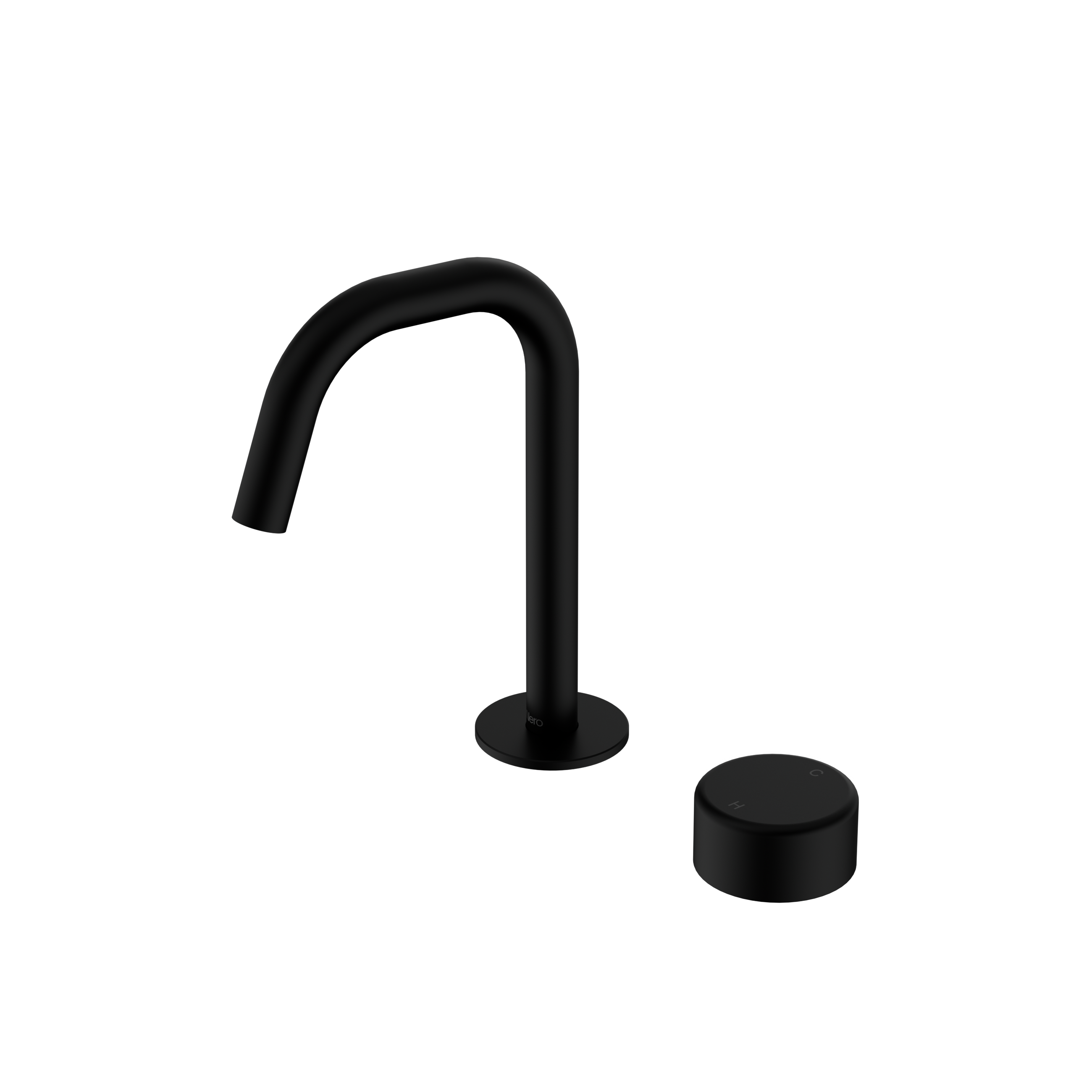 Serenity Progressive Basin Mixer Edge Spout With Metal Handle Matte Black