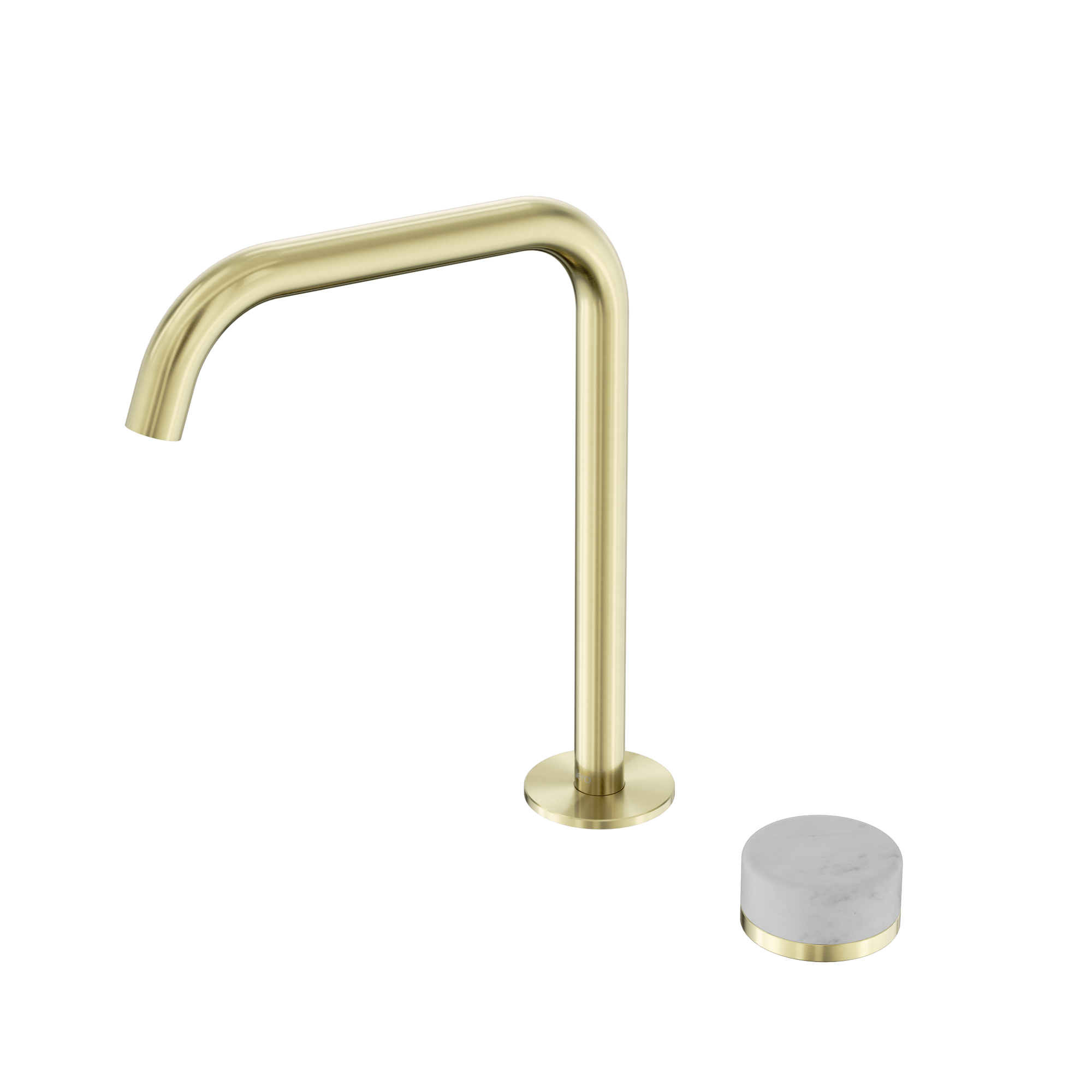 Serenity Progressive Bath/Kitchen Mixer Edge Spout With Carrara Handle Brushed Gold