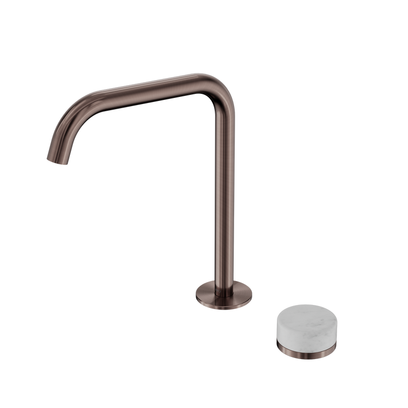 Serenity Progressive Bath/Kitchen Mixer Edge Spout With Carrara Handle Brushed Bronze