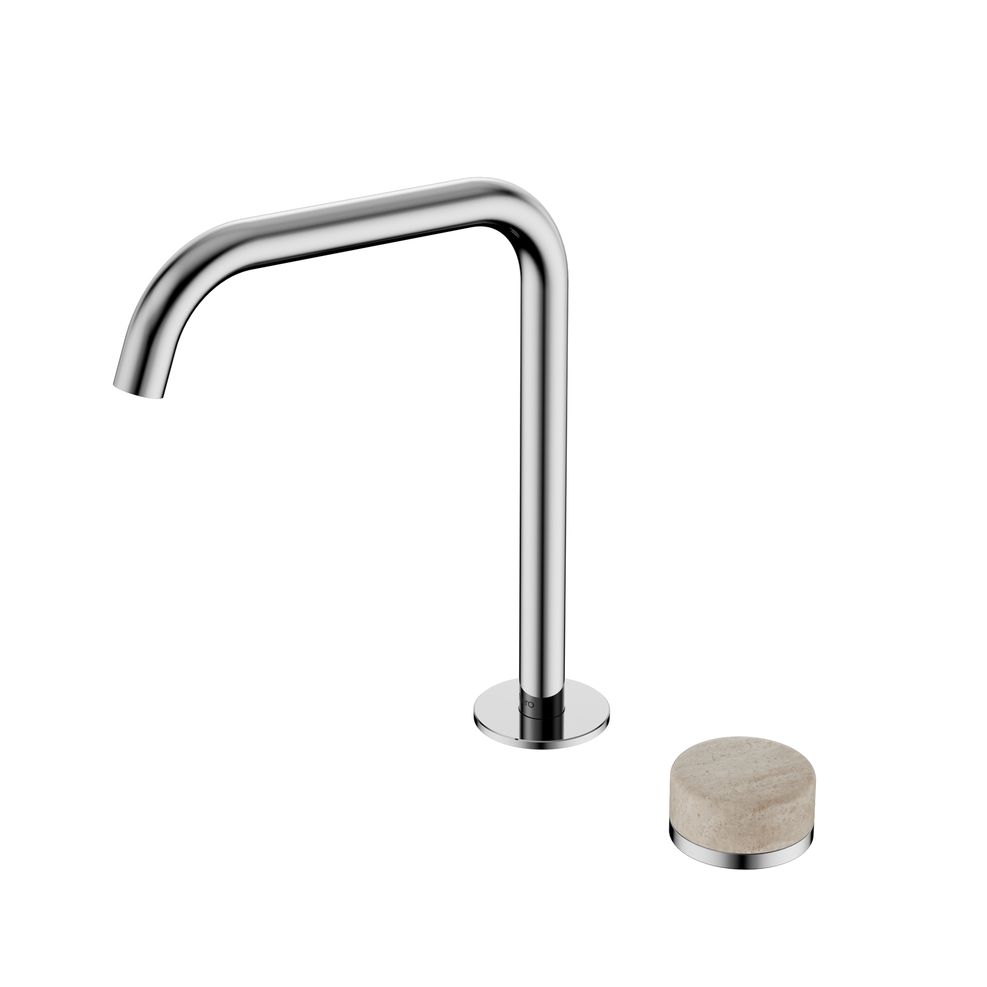 Serenity Progressive Bath/Kitchen Mixer Edge Spout With Rome Travertine Handle Chrome