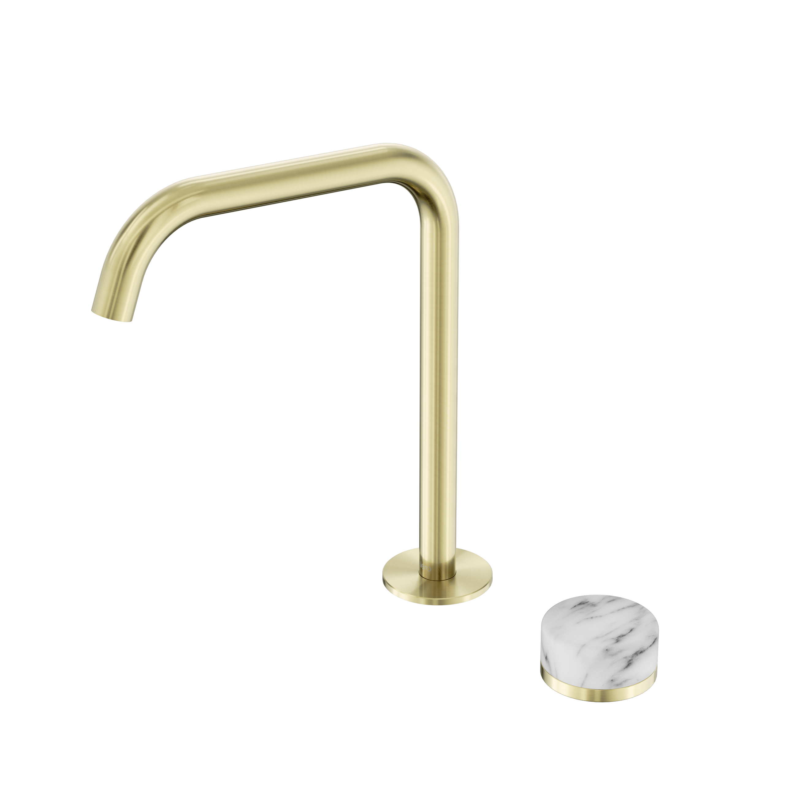 Serenity Progressive Bath/Kitchen Mixer Edge Spout With Arabescato Corchia Handle Brushed Gold