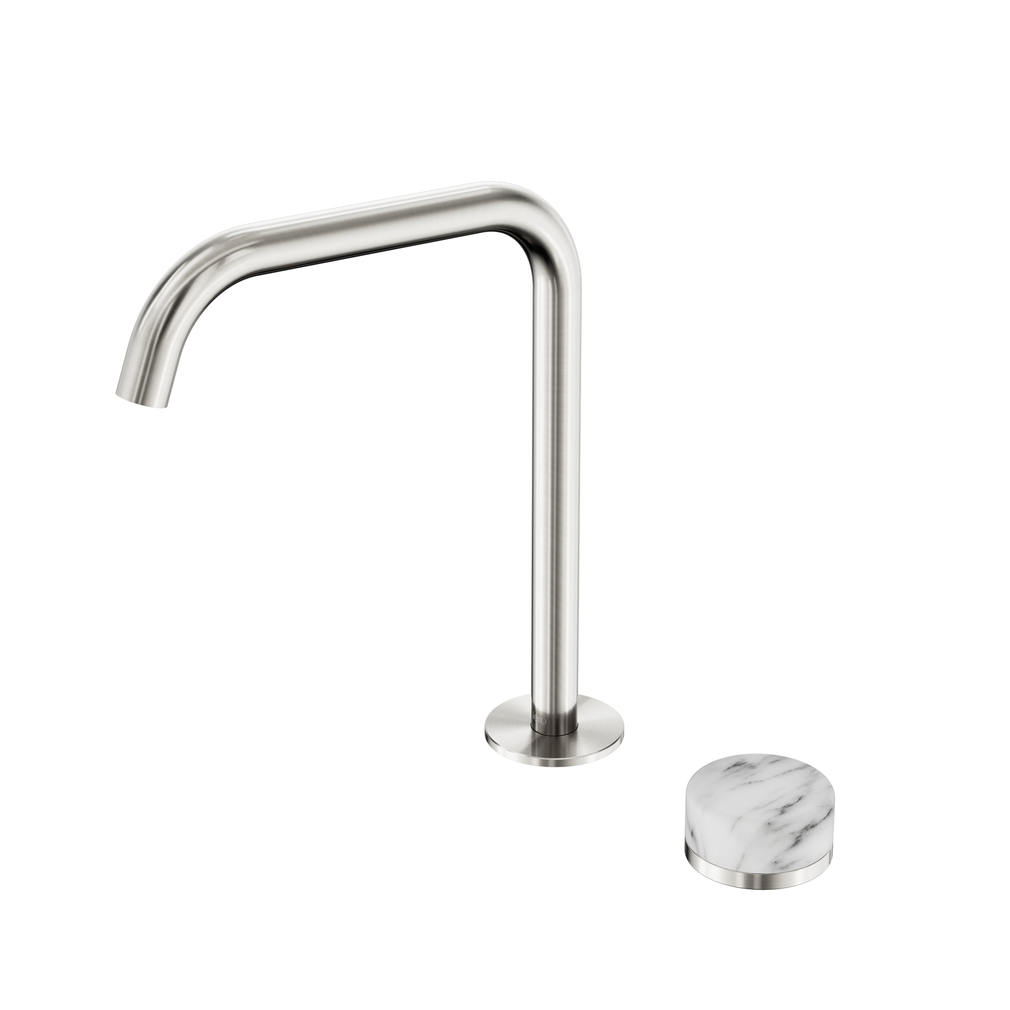 Serenity Progressive Bath/Kitchen Mixer Edge Spout With Arabescato Corchia Handle Brushed Nickel