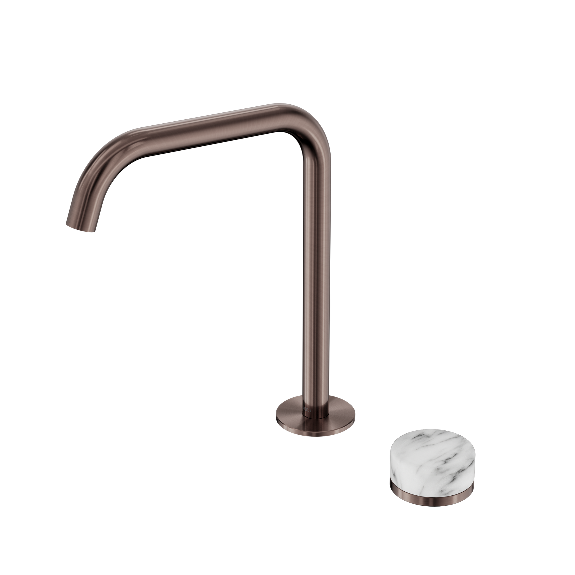 Serenity Progressive Bath/Kitchen Mixer Edge Spout With Arabescato Corchia Handle Brushed Bronze