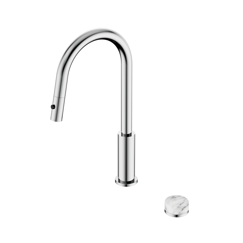 Serenity Progressive Pull Out kitchen Set With Arabescato Corchia Handle Chrome