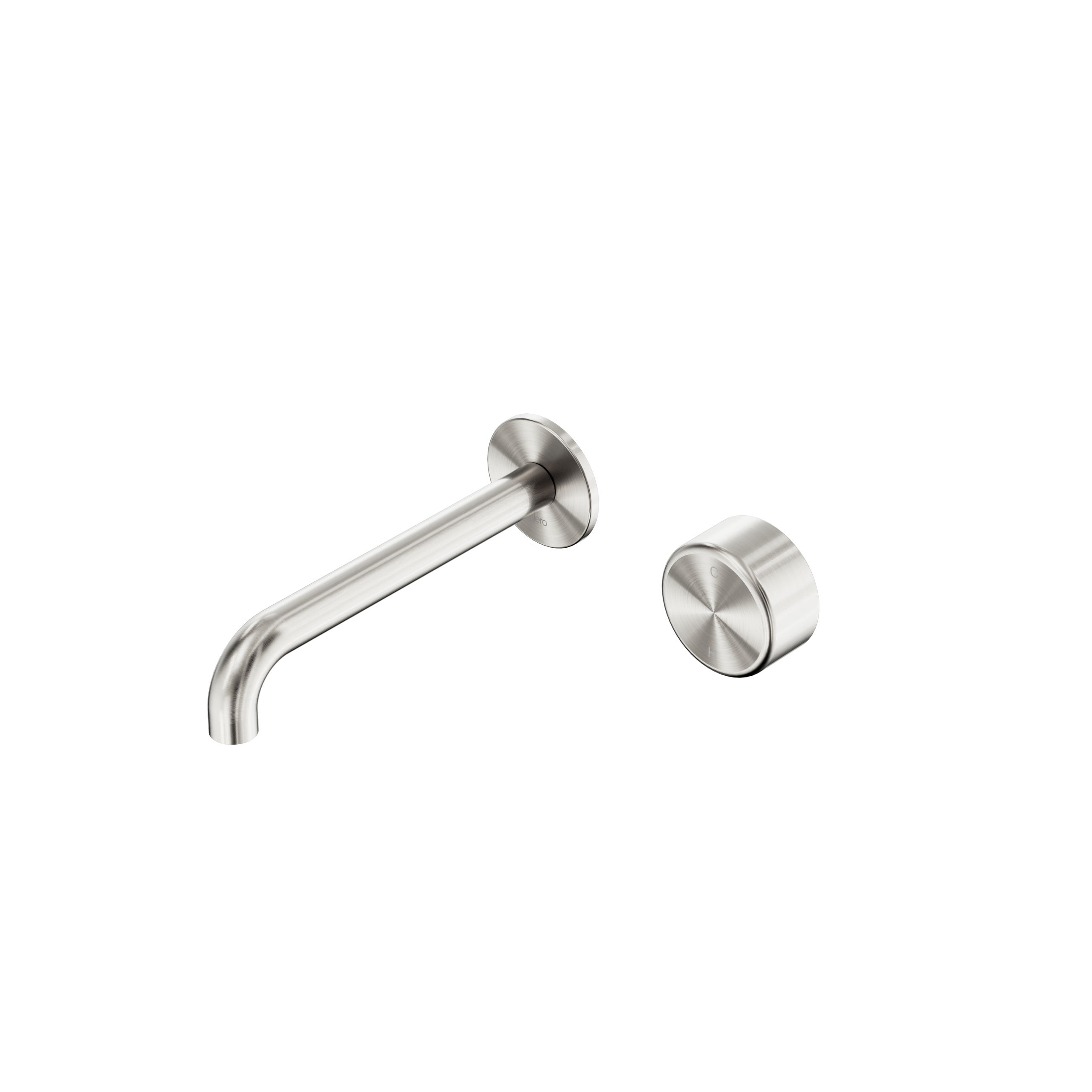 Serenity Progressive Wall Basin Mixer 185mm Spout With Metal Handle Brushed Nickel