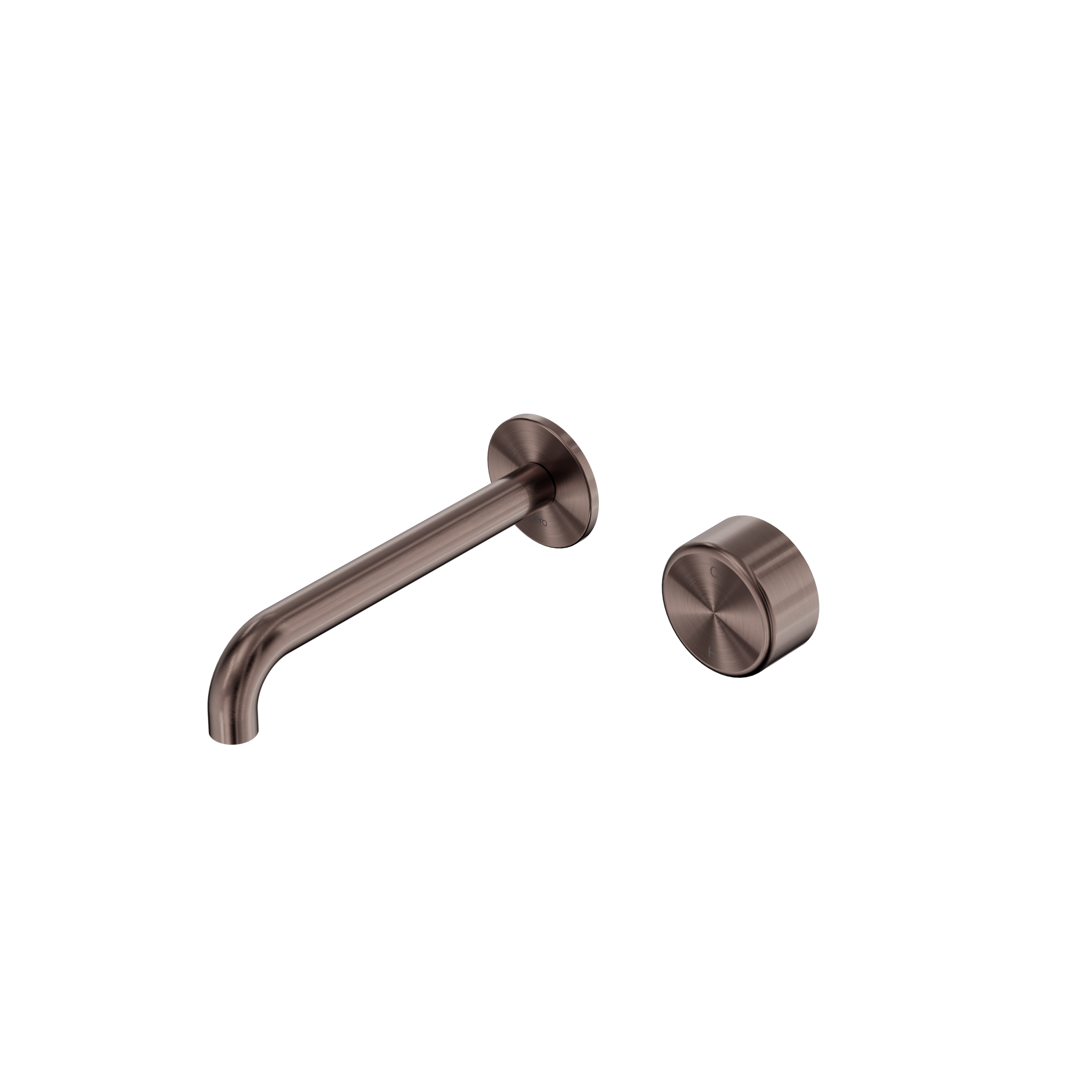 Serenity Progressive Wall Basin Mixer 185mm Spout With Metal Handle Brushed Bronze