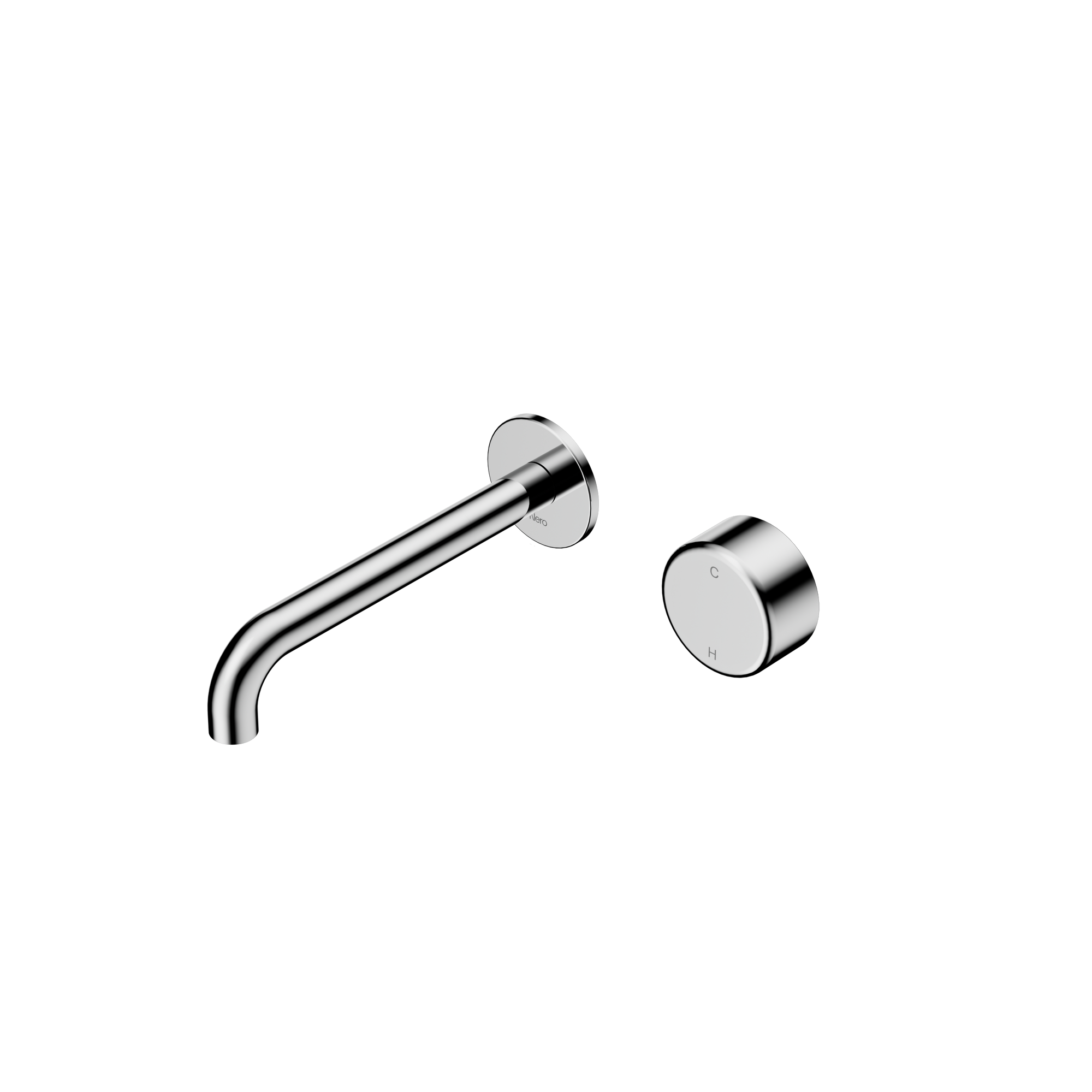 Serenity Progressive Wall Basin Mixer 185mm Spout With Metal Handle Chrome