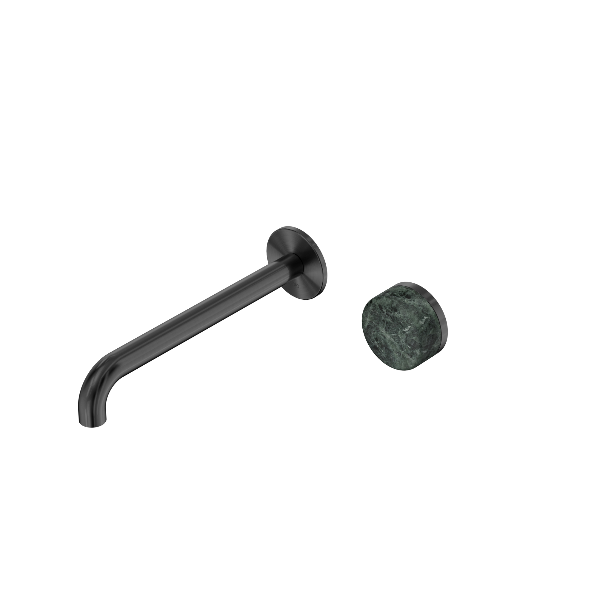 Serenity Progressive Wall Basin Mixer 220mm Spout With Verde Alpi Handle Gun Metal
