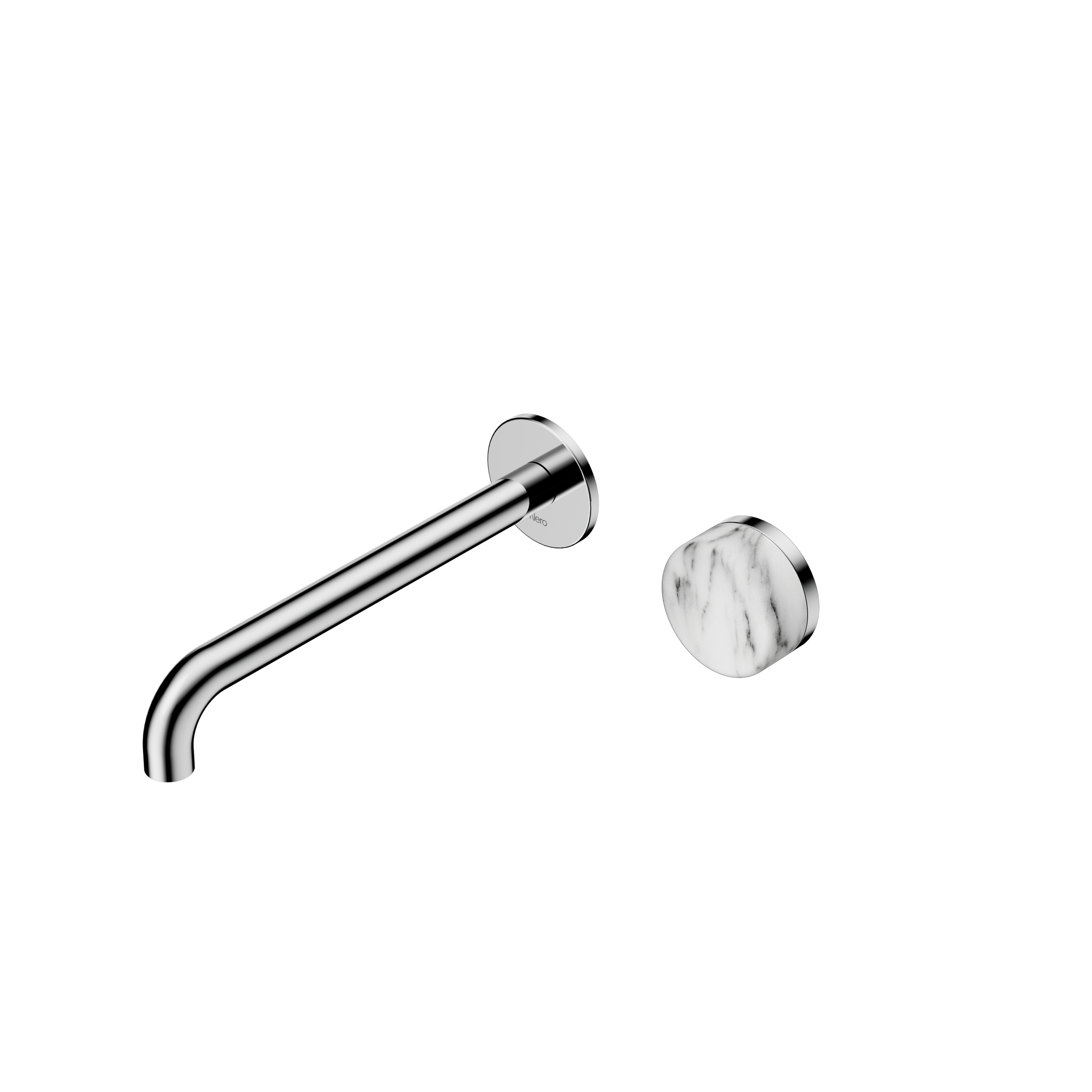 Serenity Progressive Wall Basin Mixer 220mm Spout With Arabescato Corchia Handle Chrome