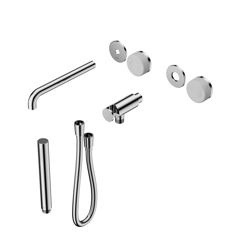 Serenity Progressive Shower System With Spout With Carrara Handle And Slim Shower Trim Kit Only Chrome