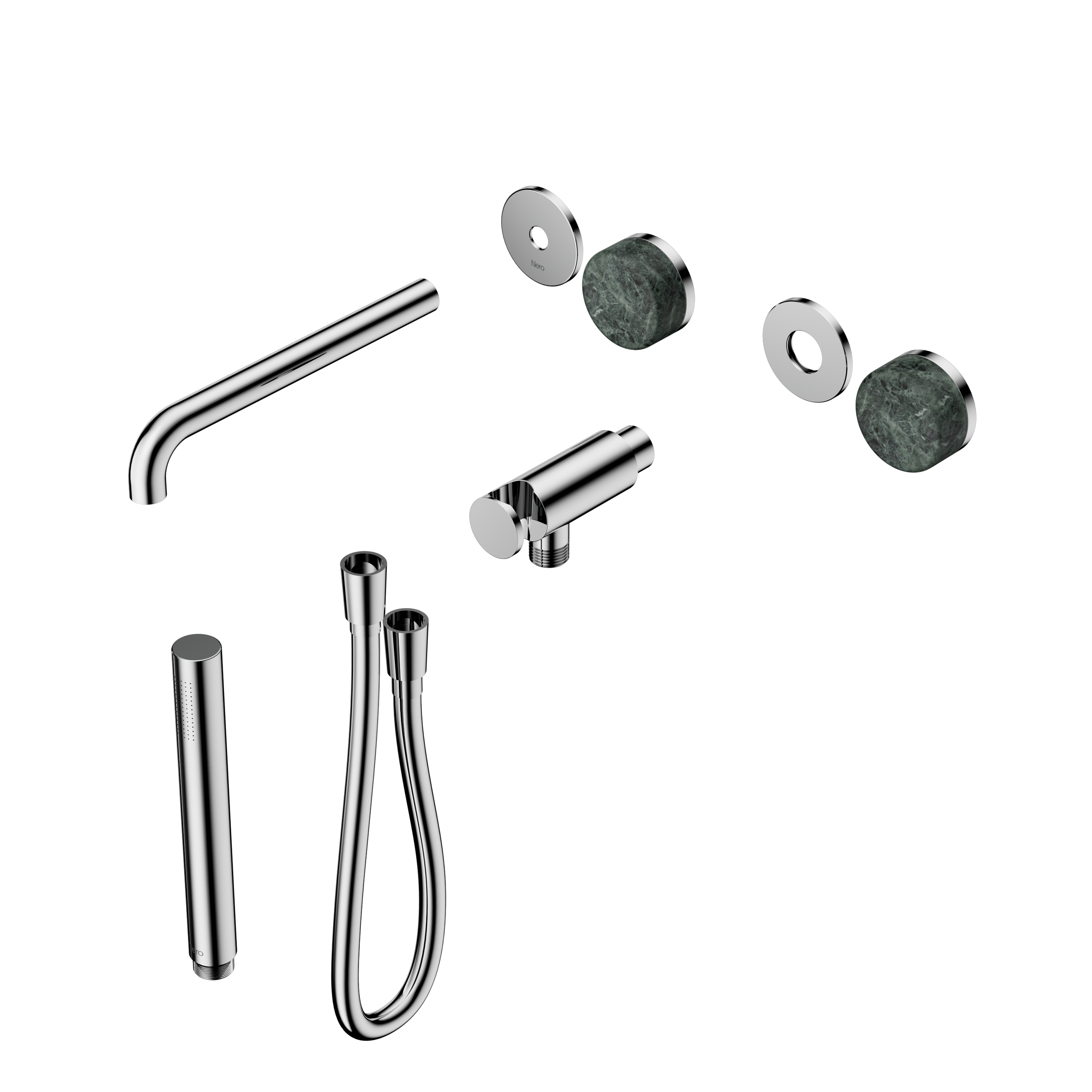 Serenity Progressive Shower System With Spout With Verde Alpi Handle And Slim Shower Trim Kit Only Chrome