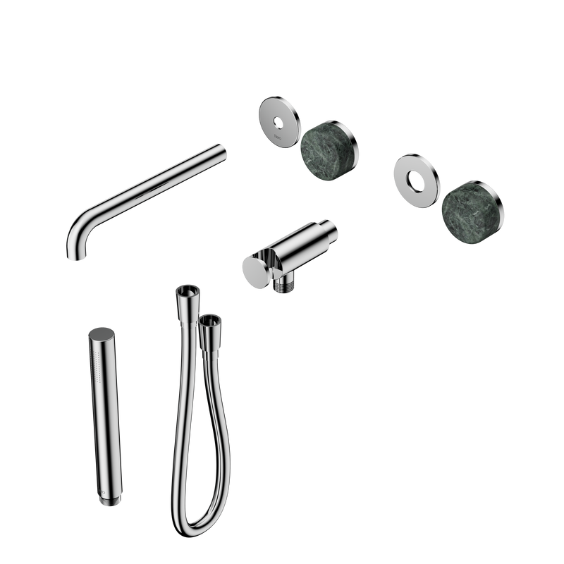 Serenity Progressive Shower System With Spout With Verde Alpi Handle And Slim Shower Trim Kit Only Chrome